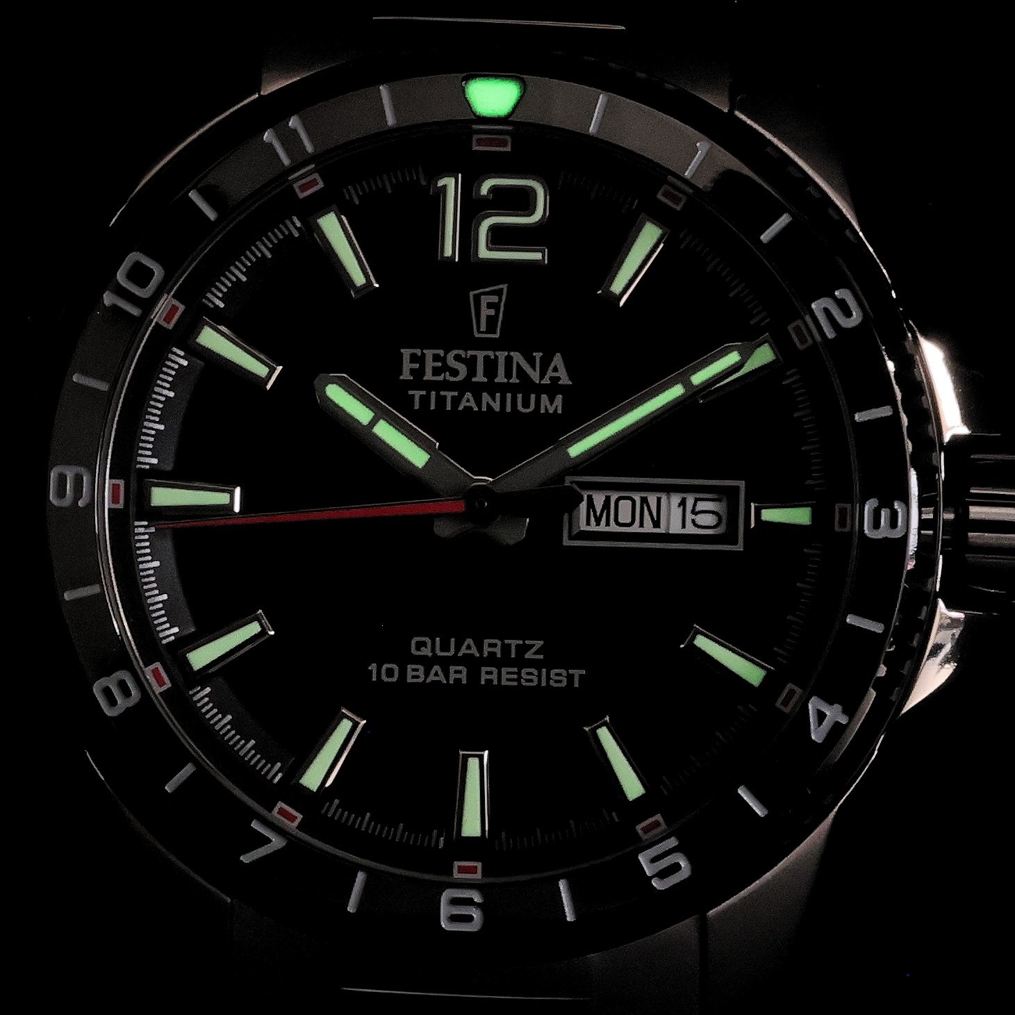 Festina F20698-4 zegarek szary klasyczny Titanium bransoleta - miniatura 5