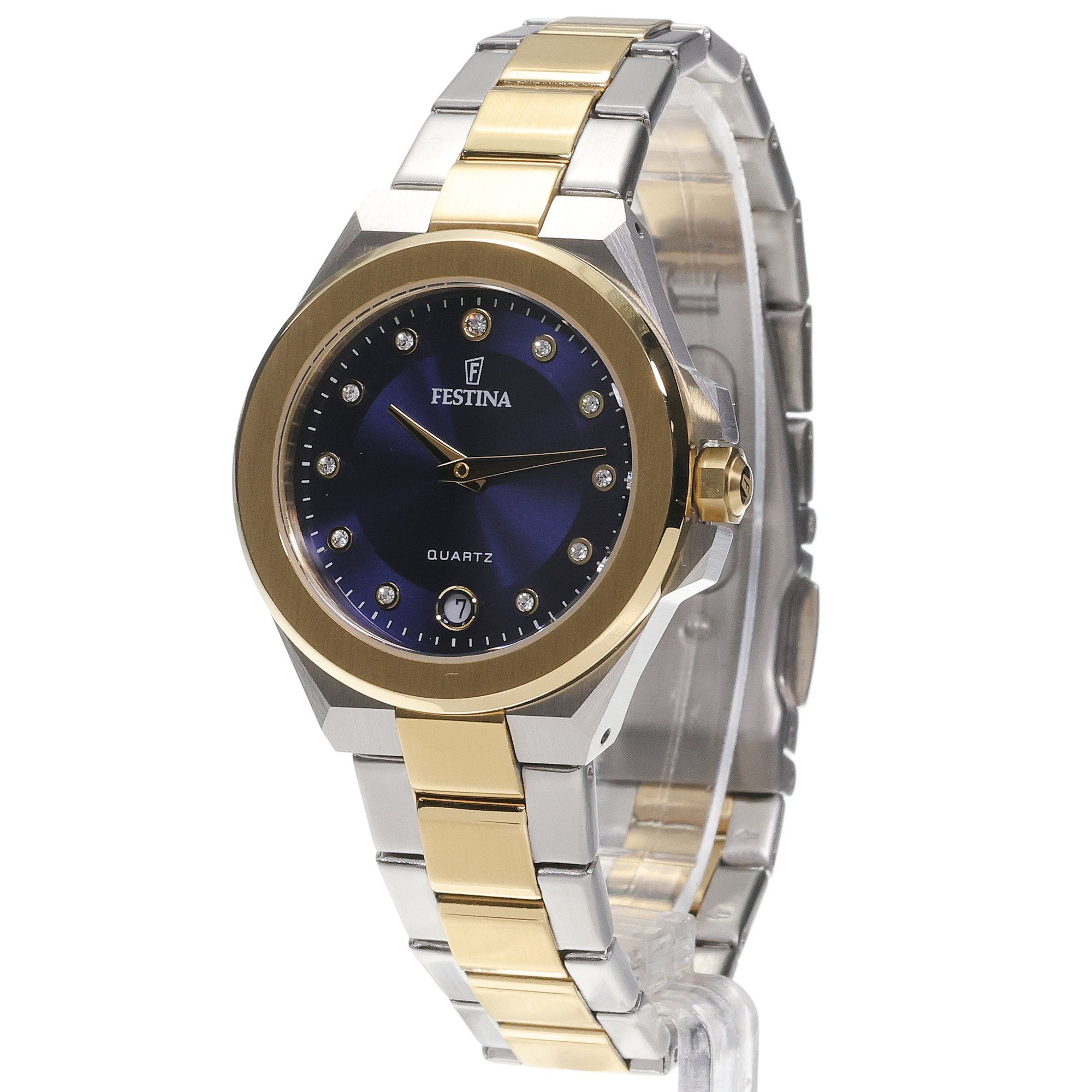 Festina F20702-3 zegarek srebrny elegancki Mademoiselle bransoleta