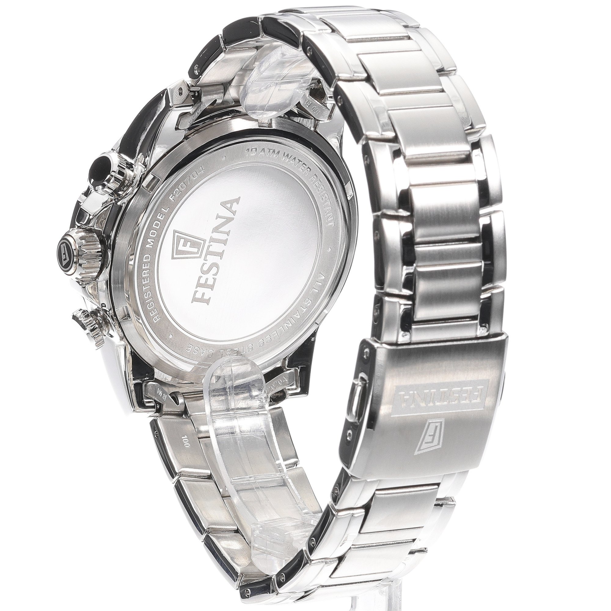 Festina F20704-2 zegarek srebrny Timeless Chronograph bransoleta