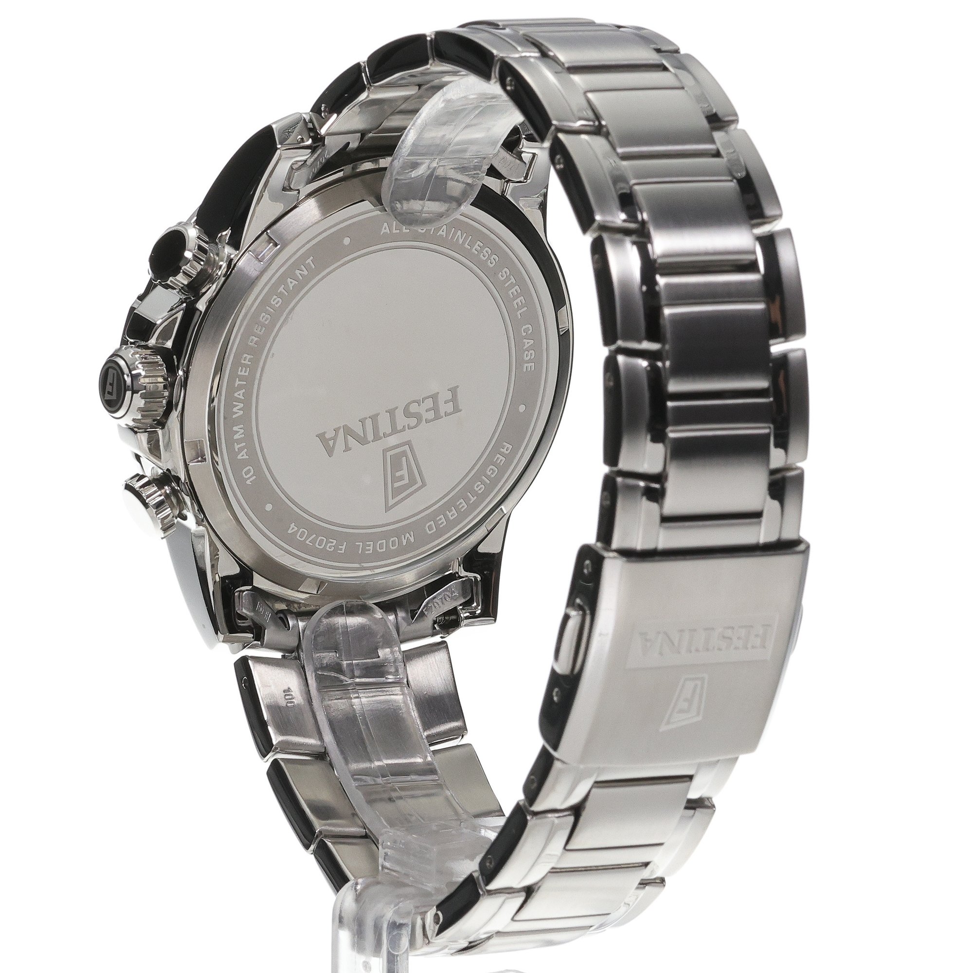 Festina F20704-4 zegarek srebrny Timeless Chronograph bransoleta