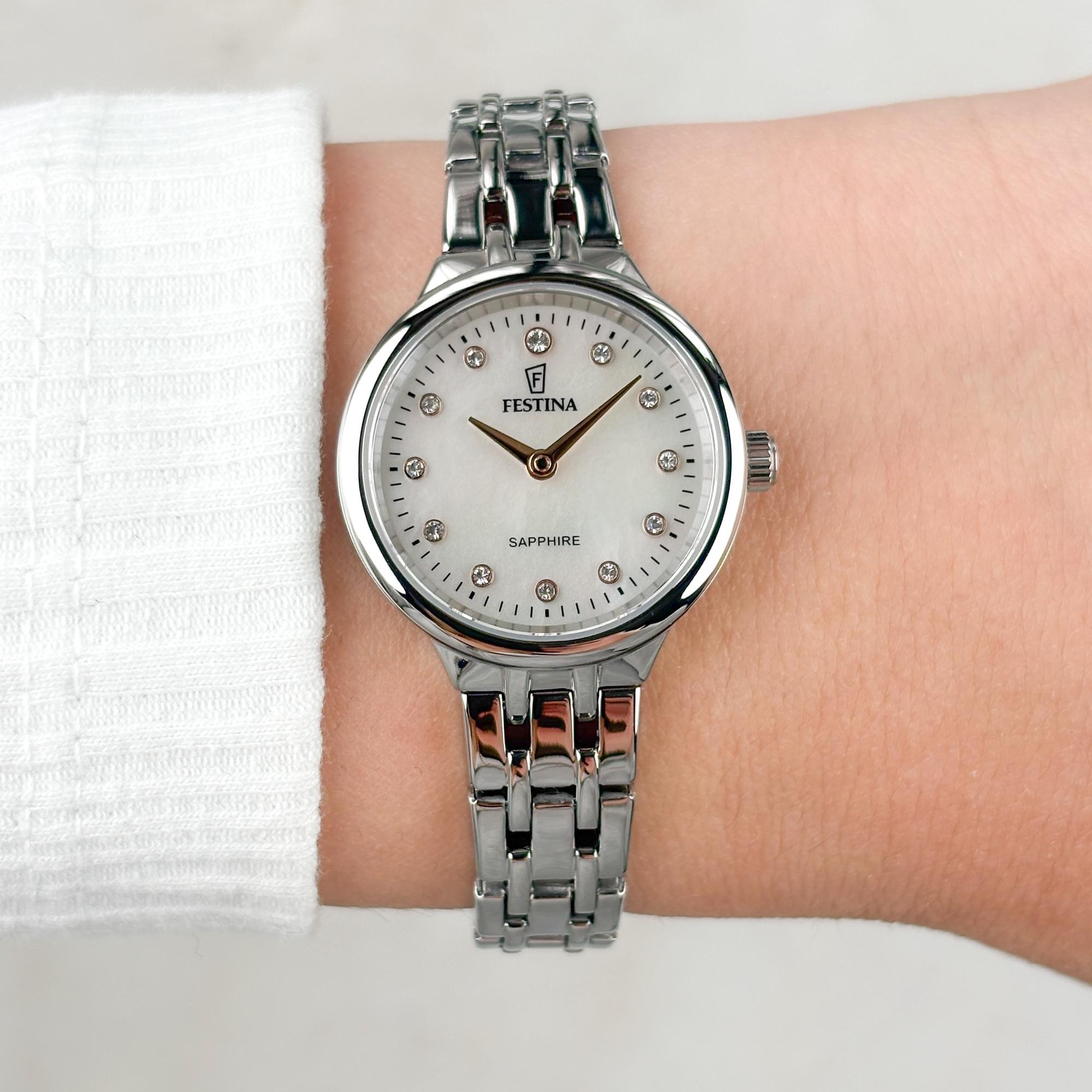 Festina F20744-1 zegarek srebrny klasyczny Mademoiselle bransoleta - miniatura 5