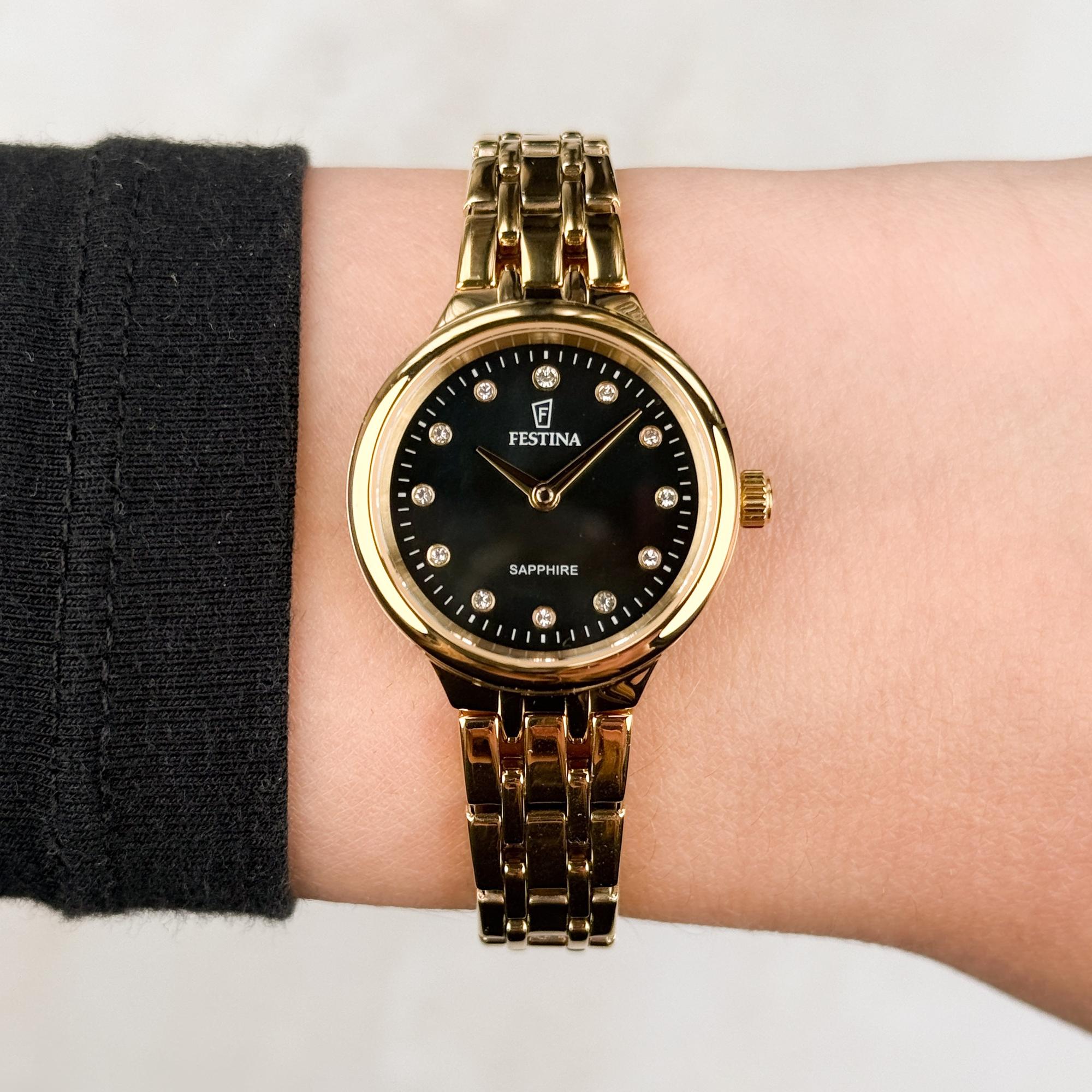 Festina F20745-4 zegarek złoty klasyczny Mademoiselle bransoleta - miniatura 5