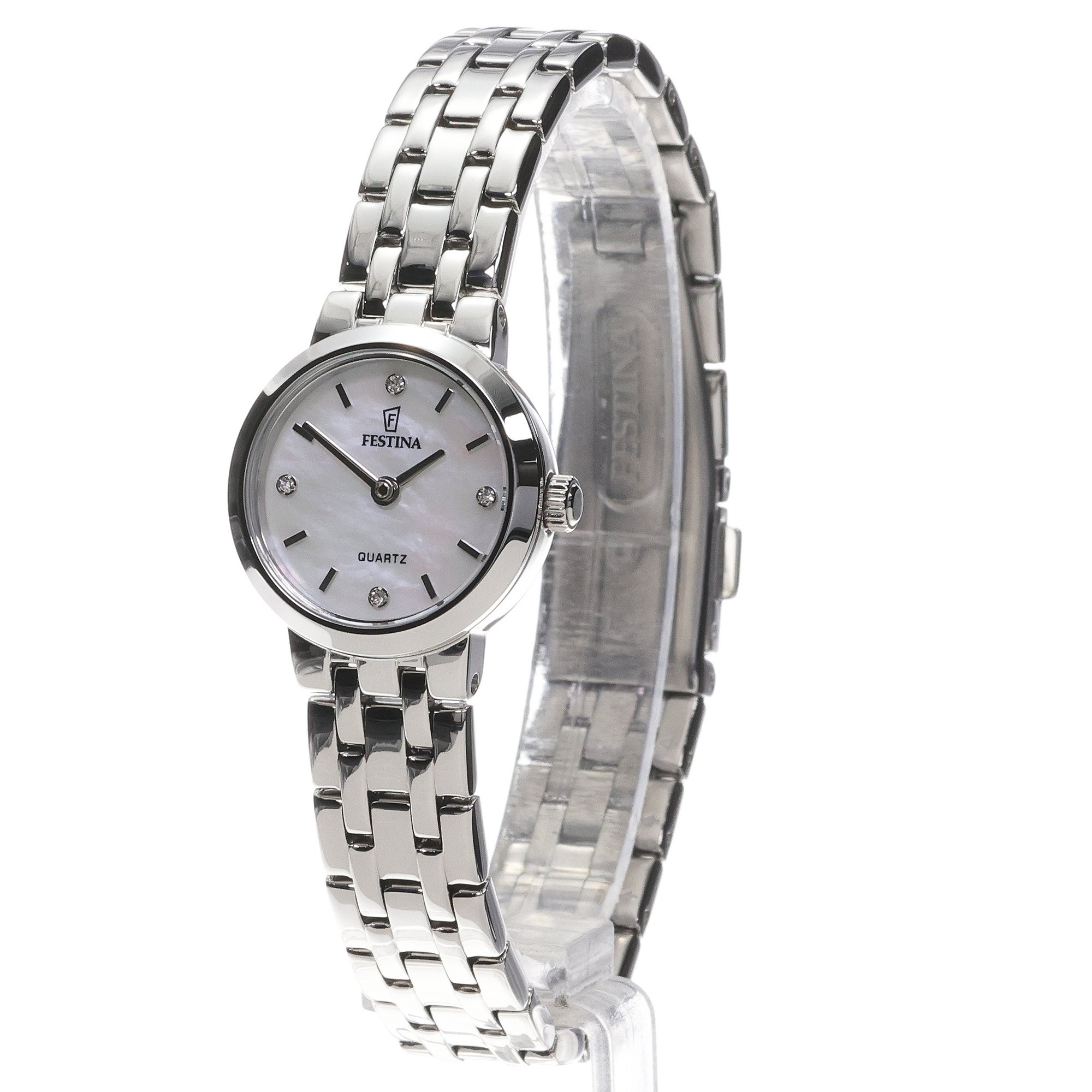 Festina F20746-1 zegarek srebrny klasyczny Mademoiselle bransoleta