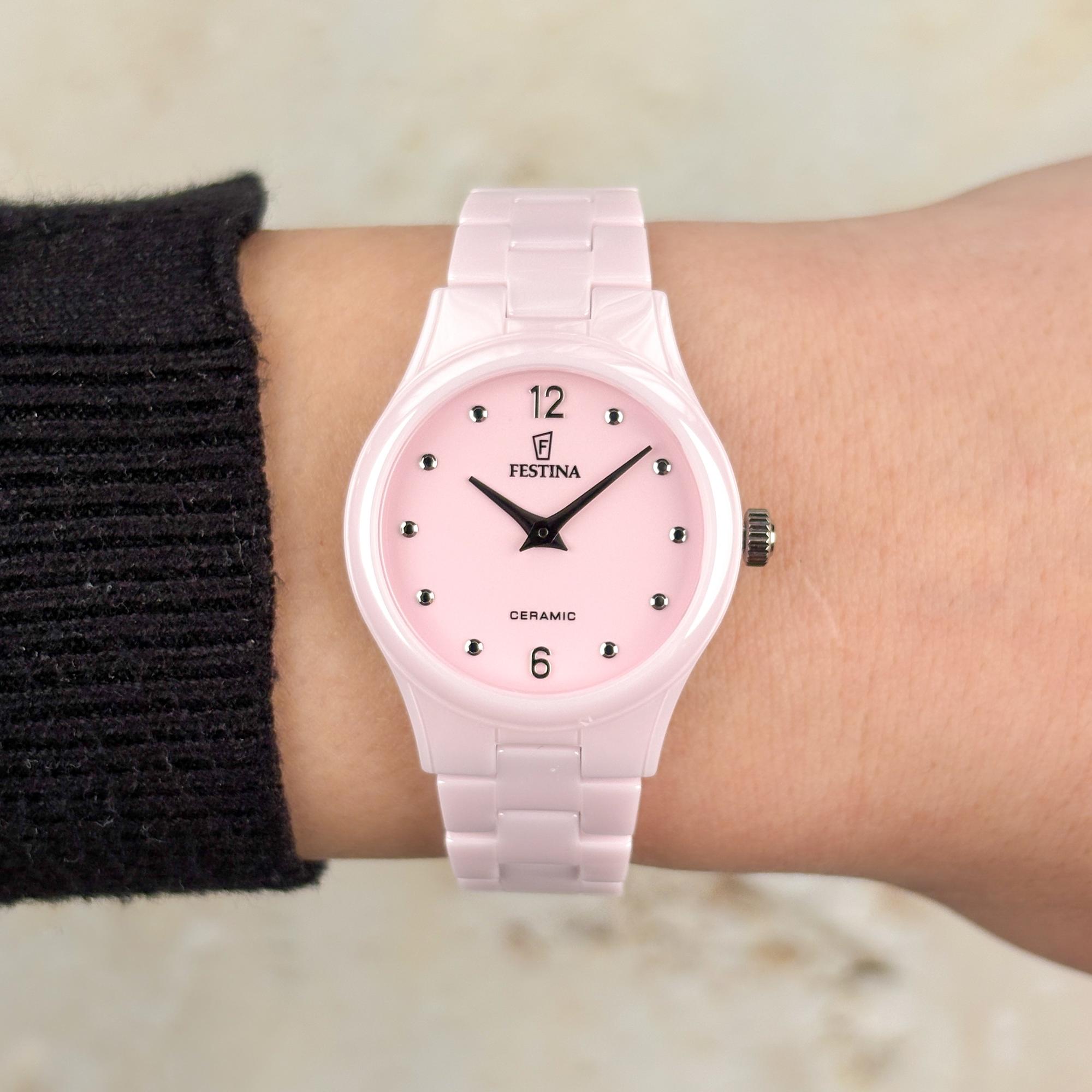 Festina F20751-2 Ceramic Ceramic klasyczny zegarek różowy - miniatura 8