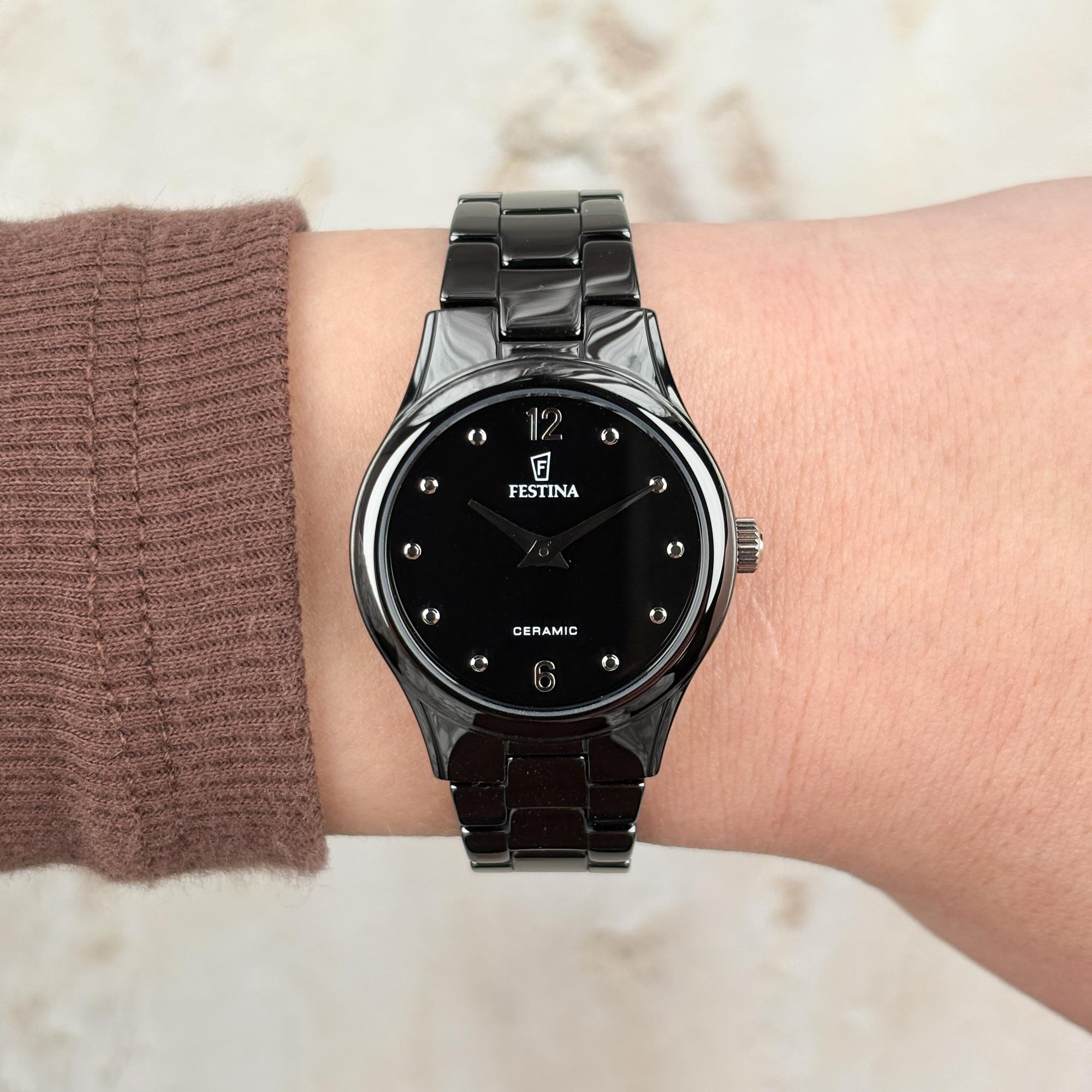 Festina F20751-7 Ceramic Ceramic klasyczny zegarek czarny