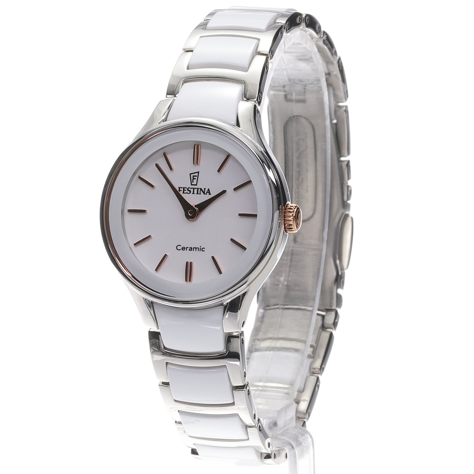 Festina F20752-1 zegarek srebrny klasyczny Ceramic bransoleta