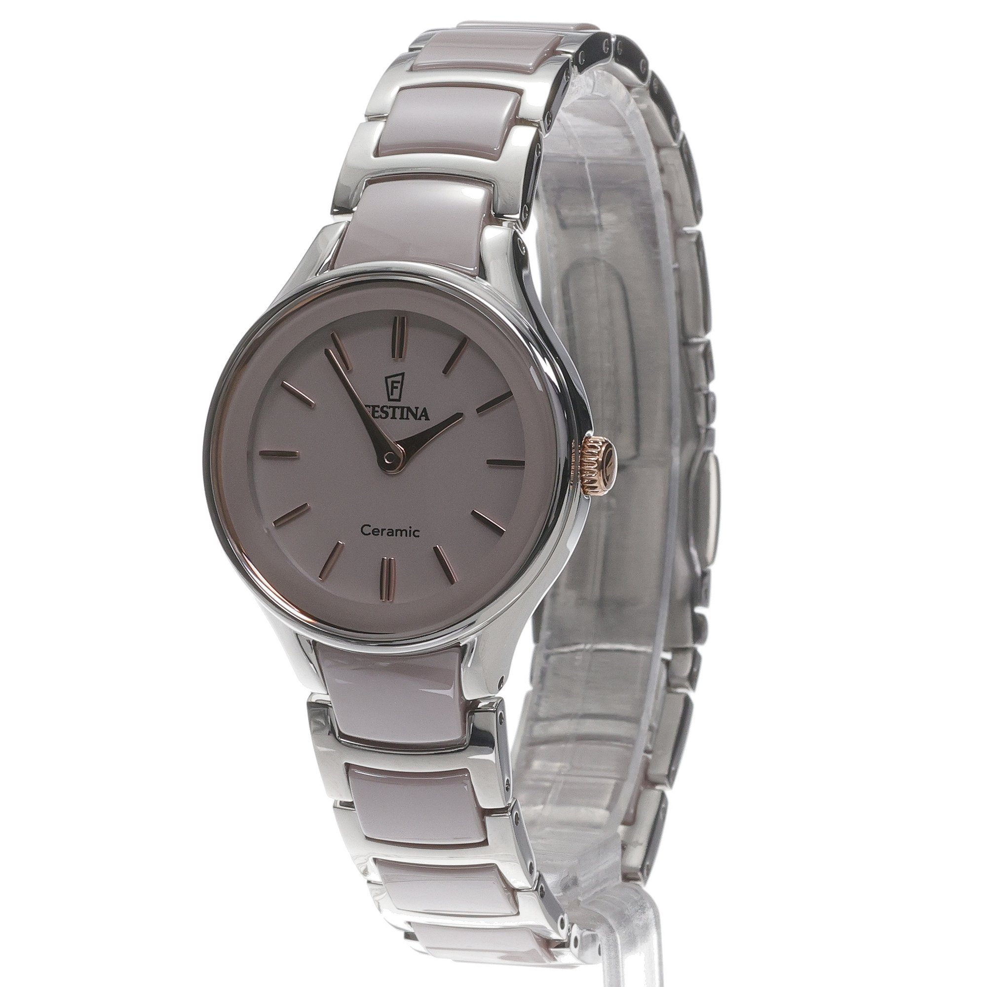 Festina F20752-2 zegarek srebrny klasyczny Ceramic bransoleta
