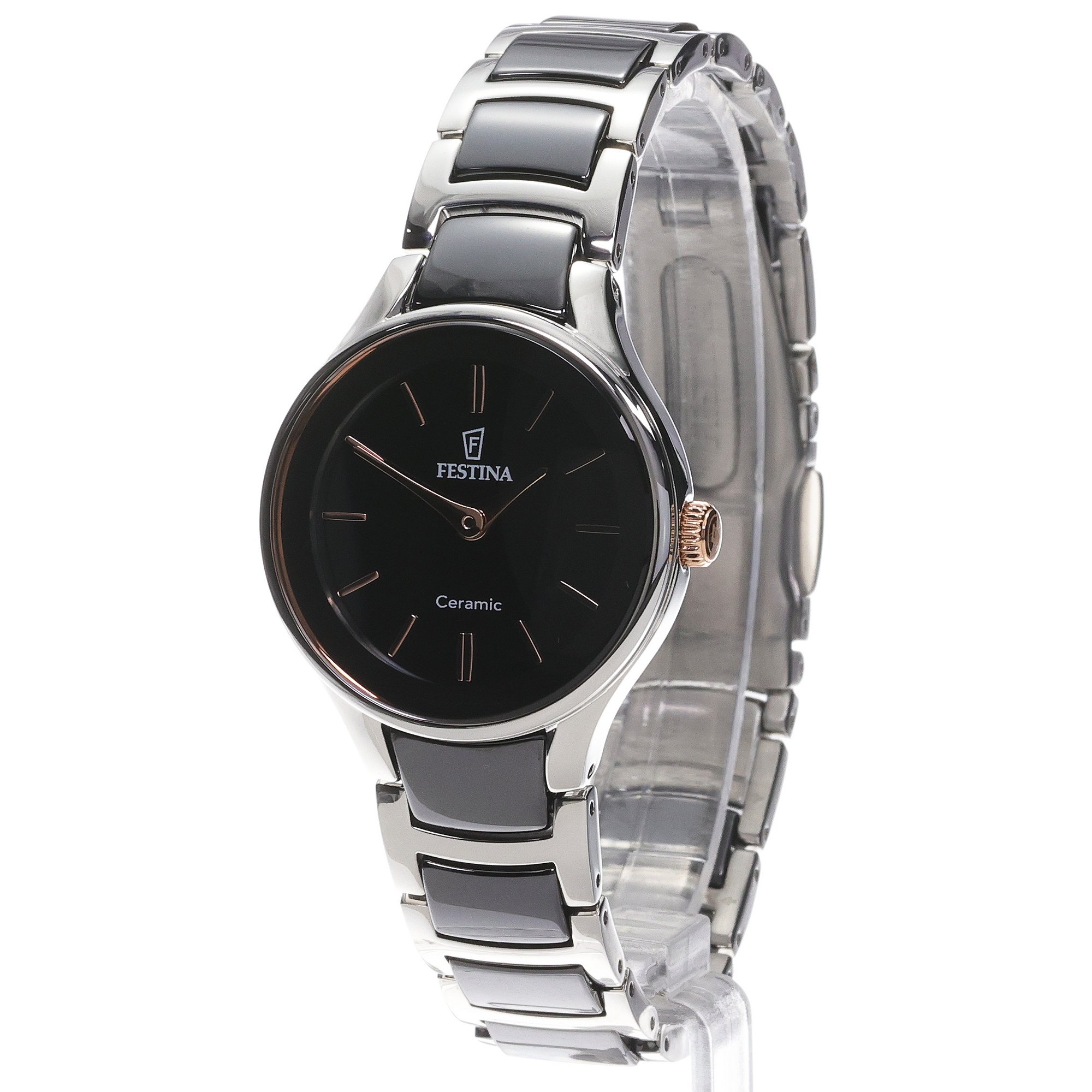 Festina F20752-7 zegarek srebrny klasyczny Ceramic bransoleta