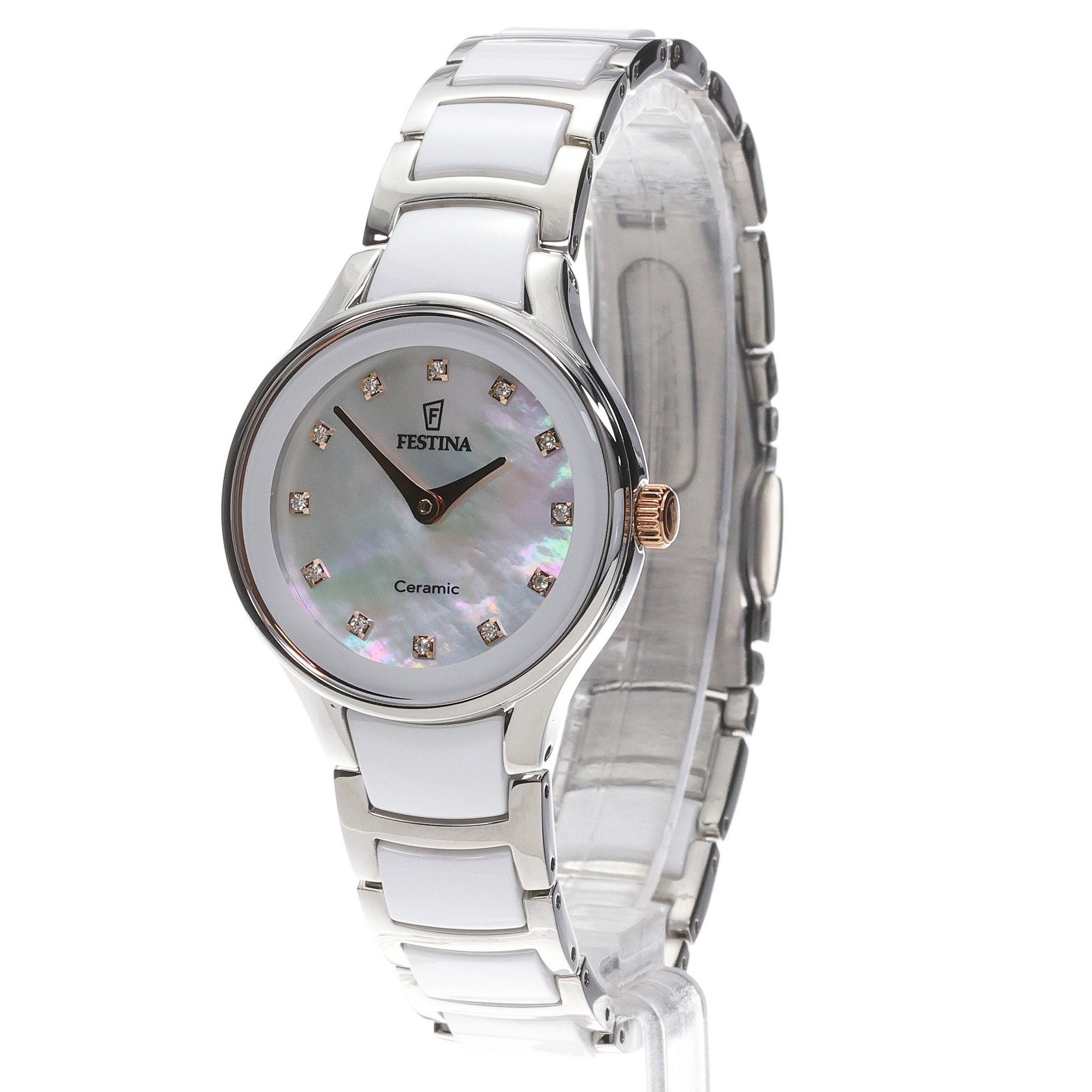 Festina F20752-8 zegarek srebrny klasyczny Ceramic bransoleta