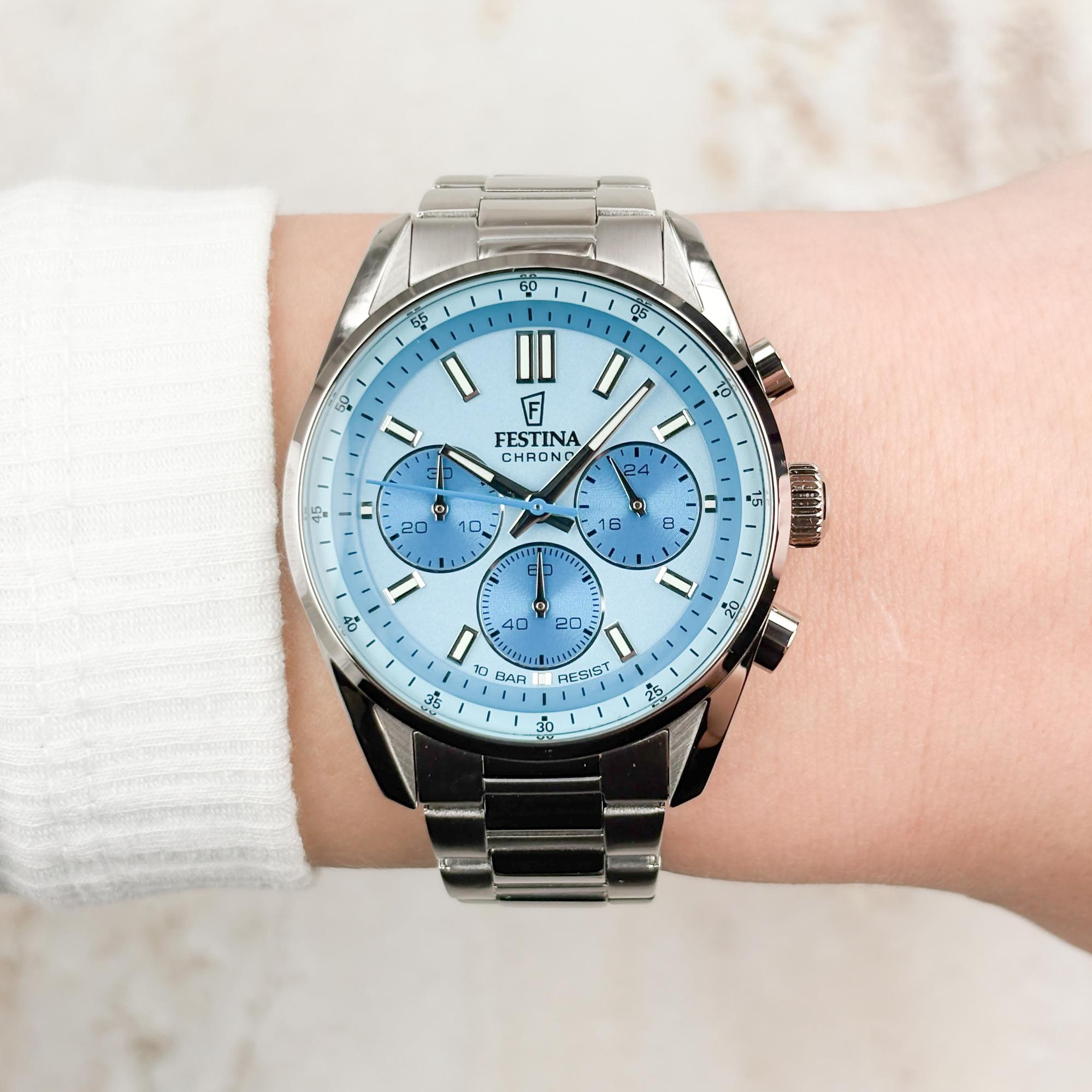Festina F20753-2 Boyfriend Chrono Boyfriend sportowy zegarek srebrny