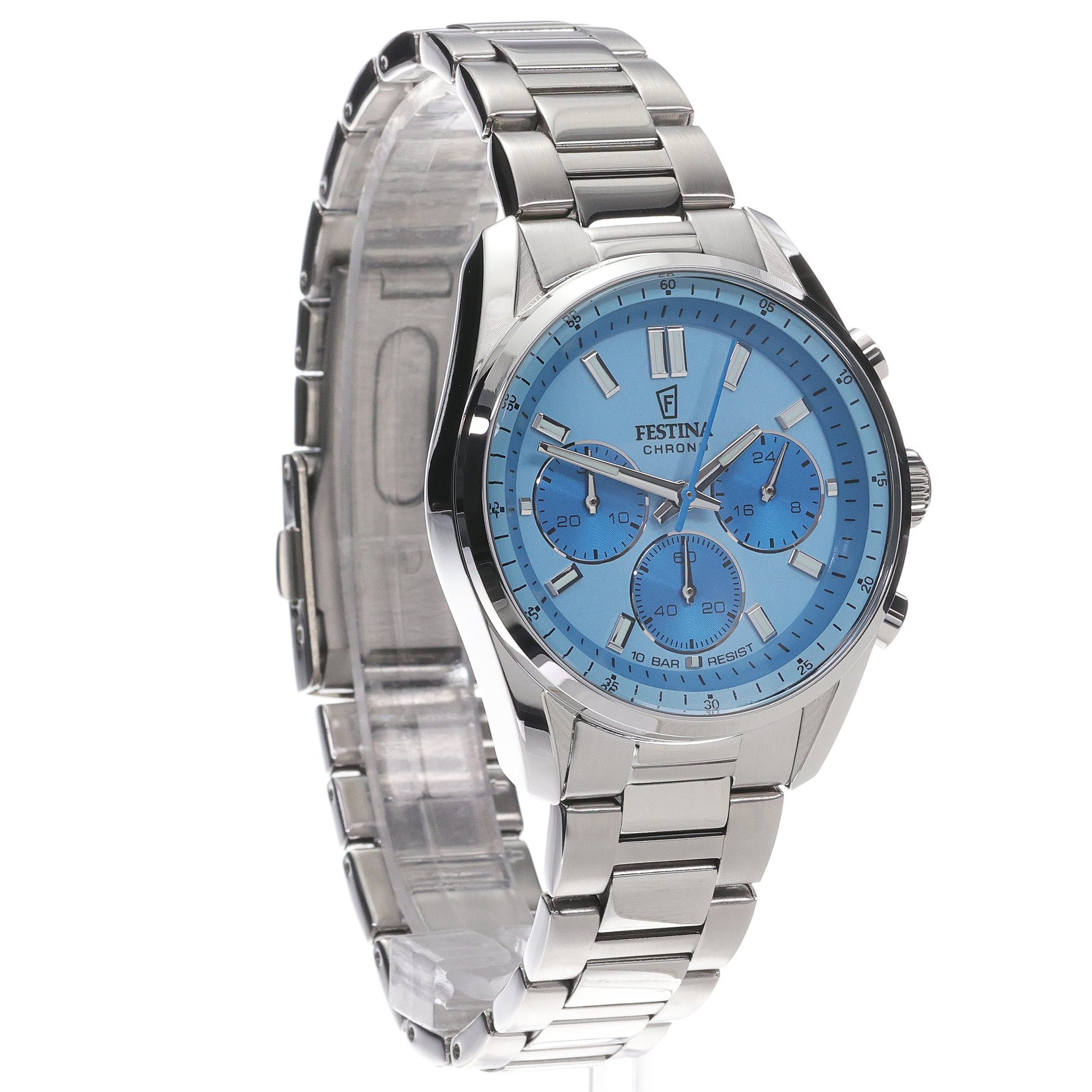Festina F20753-2 zegarek srebrny sportowy Boyfriend bransoleta