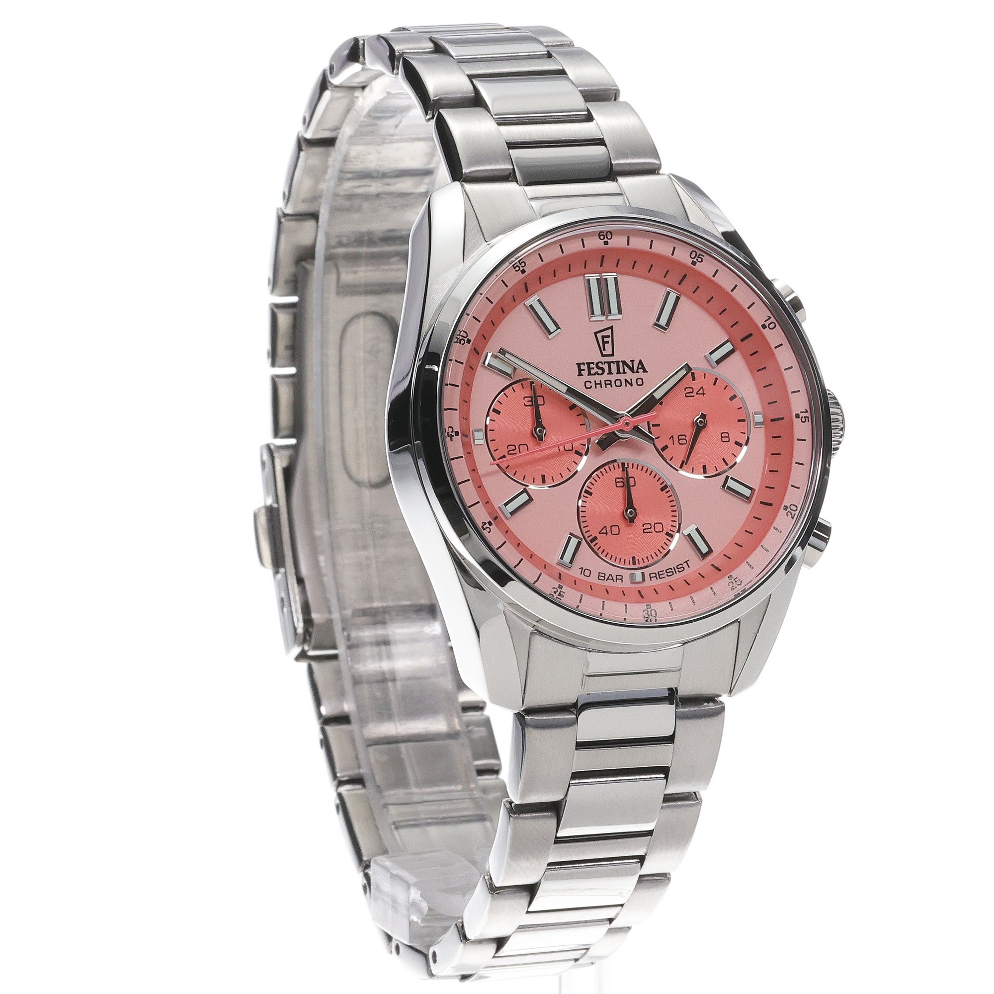 Festina F20753-4 zegarek srebrny sportowy Boyfriend bransoleta