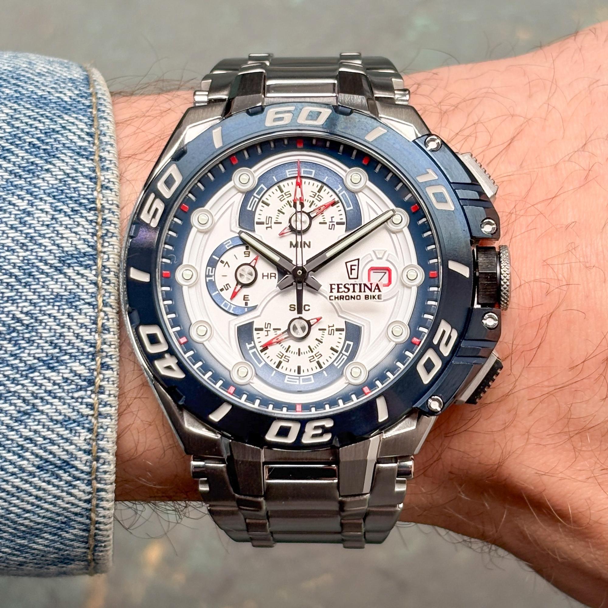 Festina F20754-1 Chrono Bike 2026 Chrono Bike sportowy zegarek srebrny