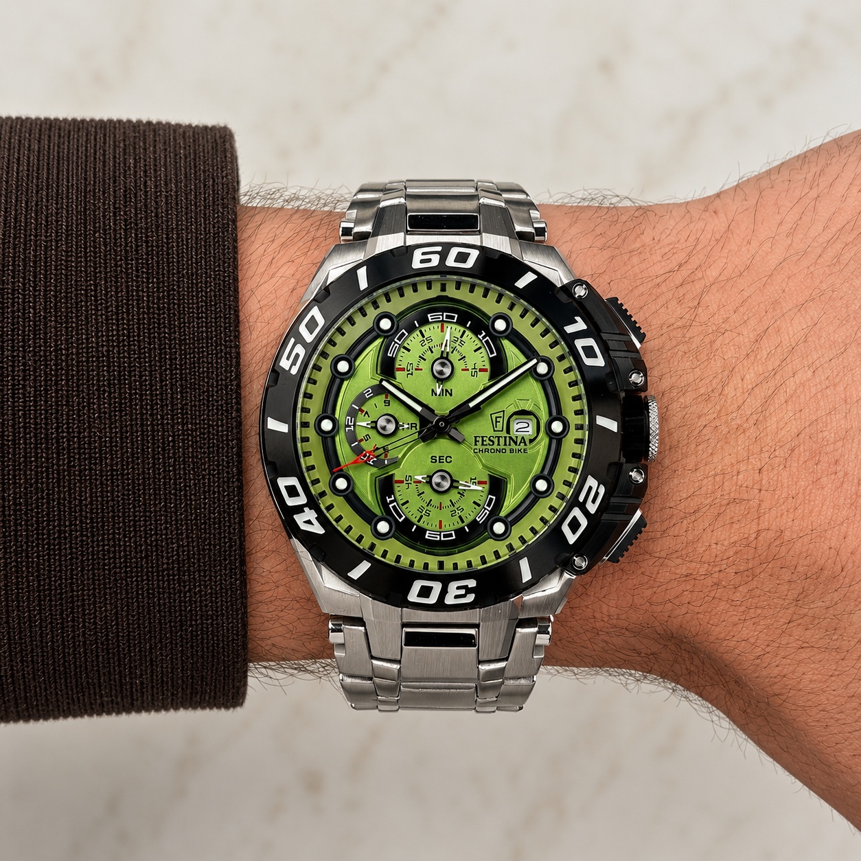 Festina F20754-3 zegarek srebrny sportowy Chrono Bike bransoleta - miniatura 8