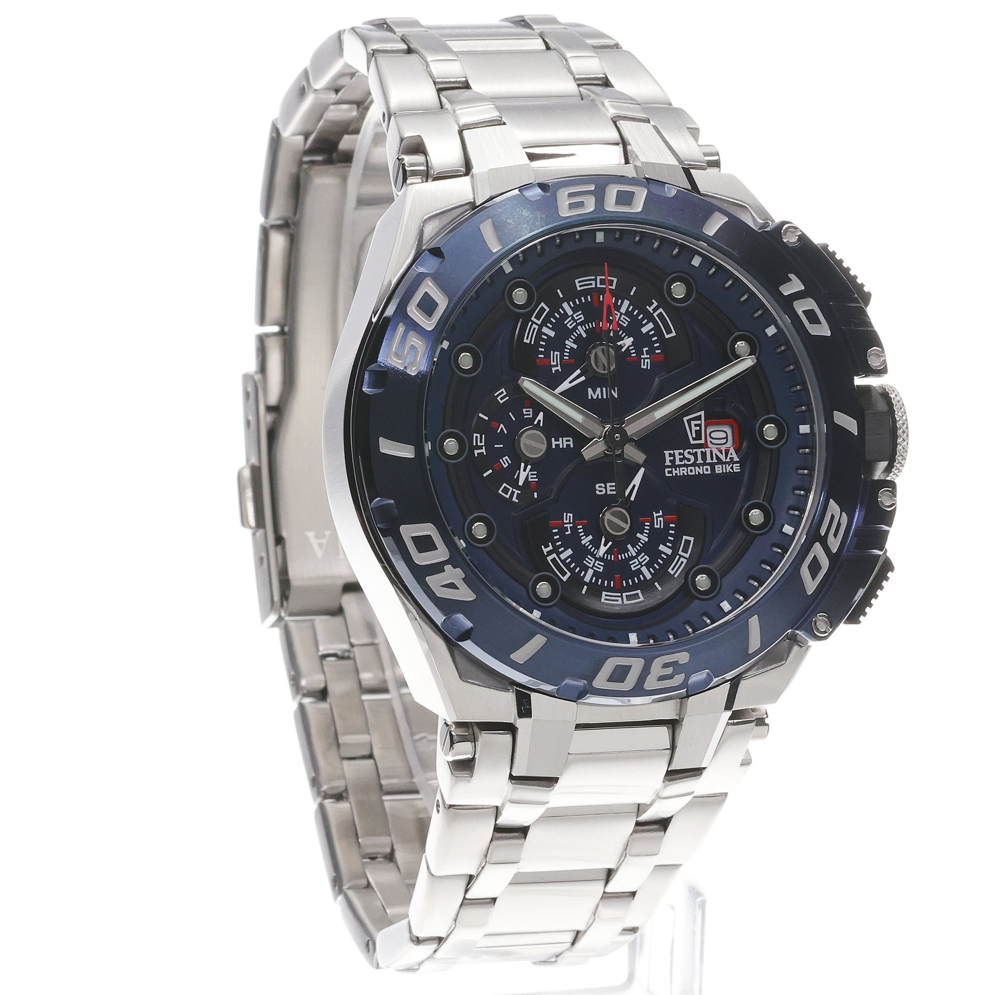 Festina F20754-4 zegarek srebrny sportowy Chrono Bike bransoleta - miniatura 3