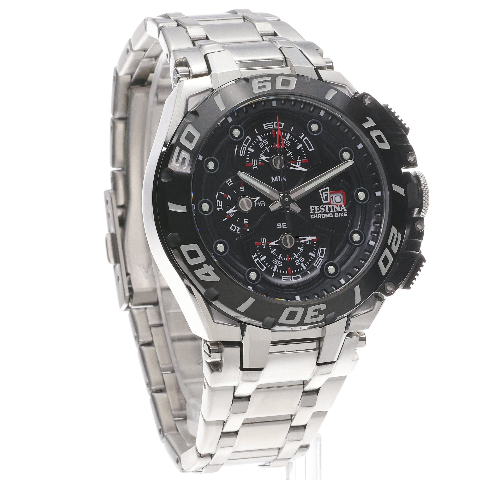 Festina F20754-6 zegarek srebrny sportowy Chrono Bike bransoleta - miniatura 3