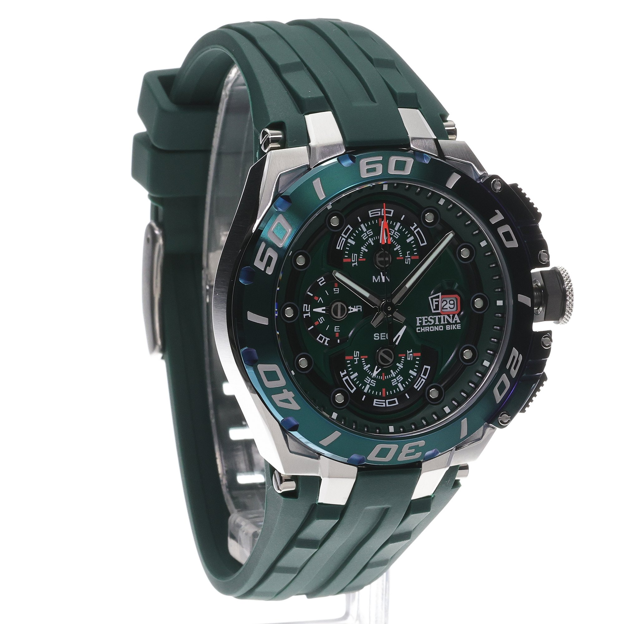 Festina F20755-3 zegarek srebrny sportowy Chrono Bike pasek