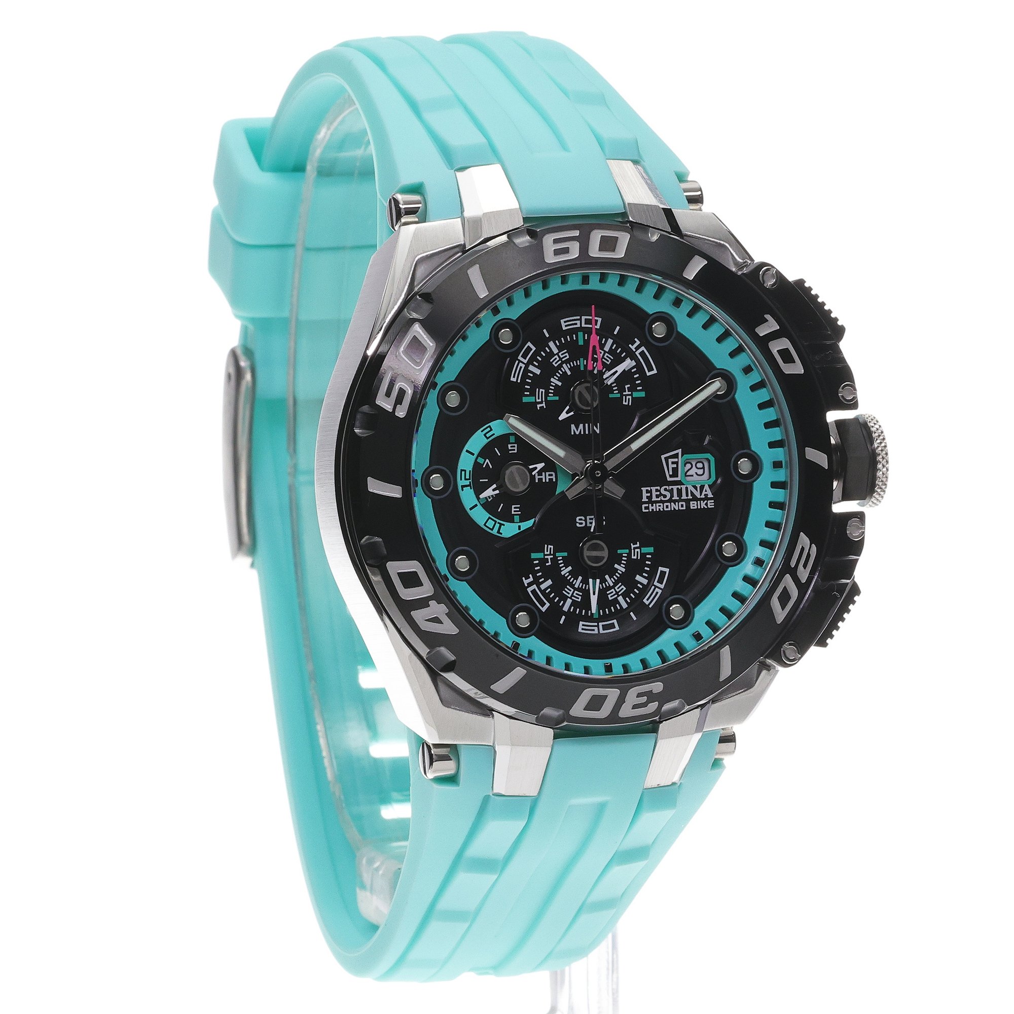 Festina F20755-7 zegarek srebrny sportowy Chrono Bike pasek