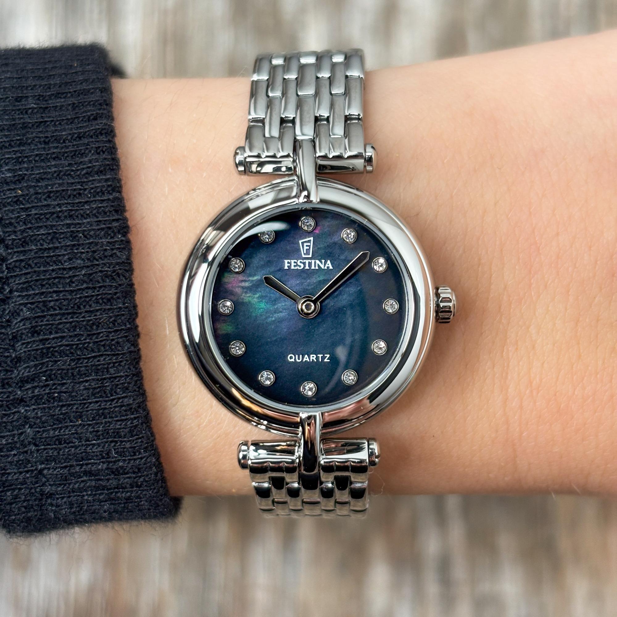 Festina F20789-5 zegarek srebrny klasyczny Mademoiselle bransoleta - miniatura 5