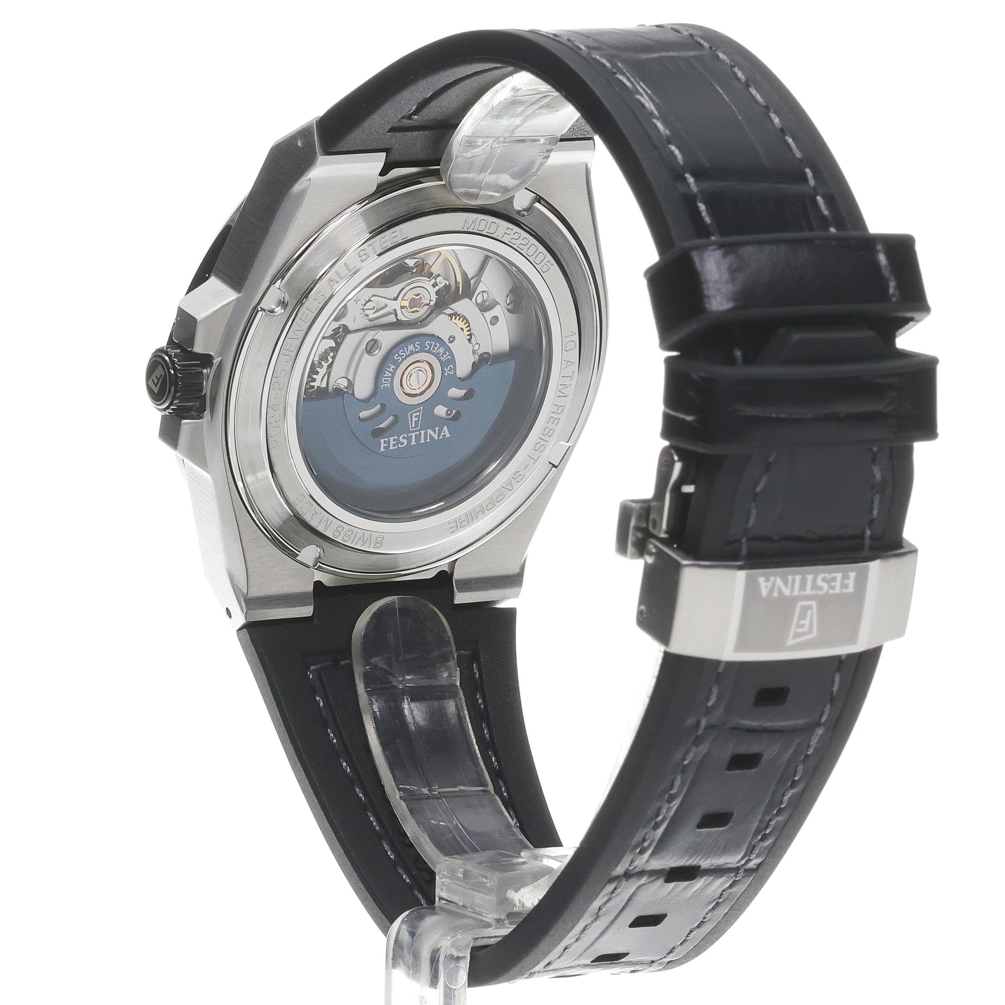 Festina F22005-1 zegarek srebrny klasyczny Swiss Made pasek