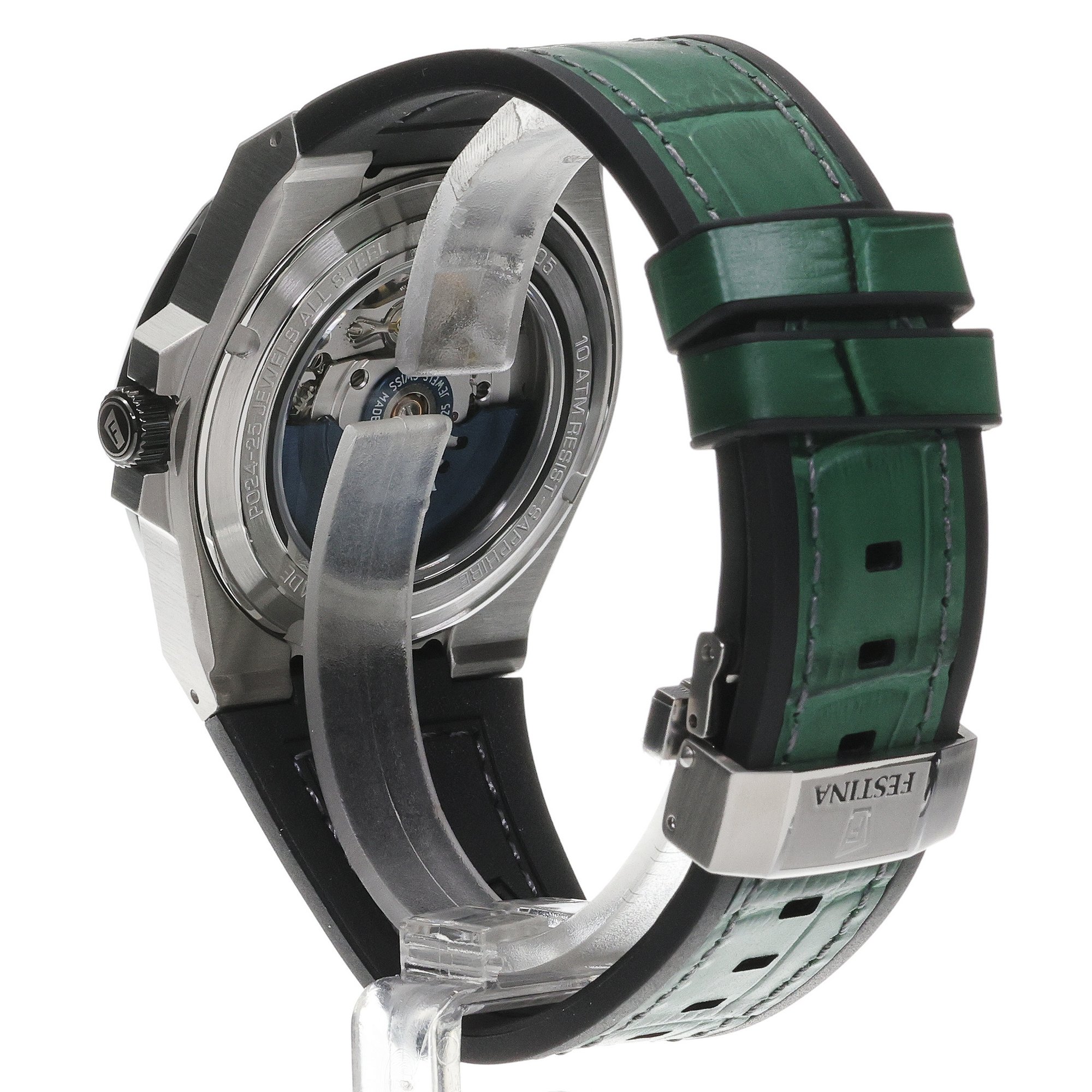 Festina F22005-3 zegarek srebrny klasyczny Swiss Made pasek