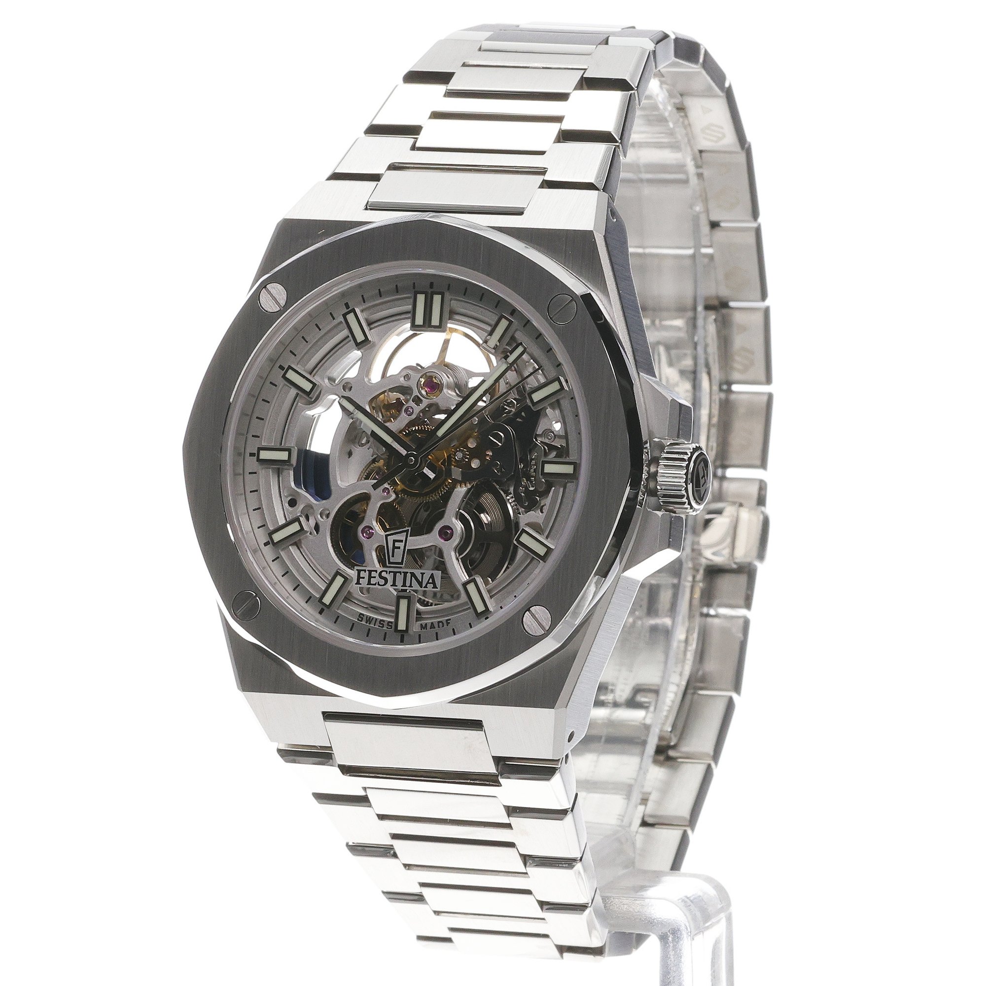 Festina F22006-1 zegarek srebrny elegancki Automatic bransoleta - miniatura 2