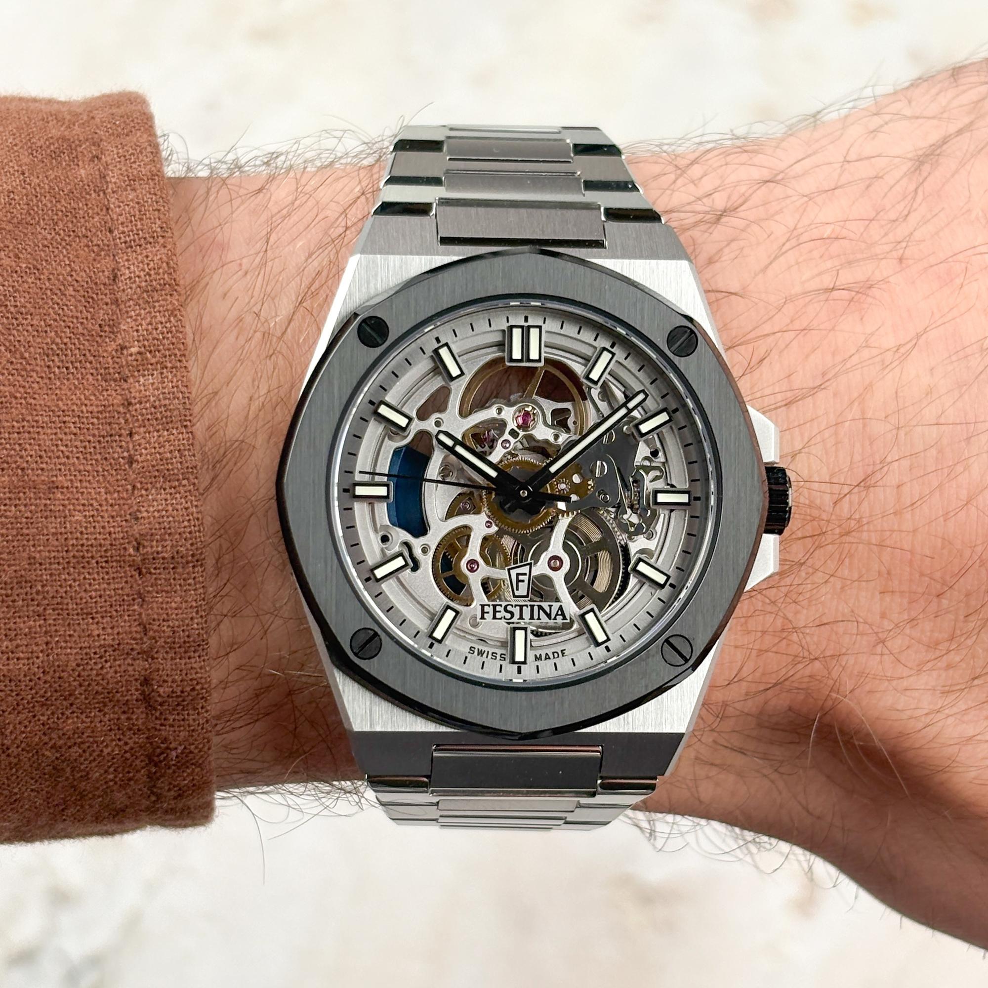 Festina F22008-1 Automatic elegancki zegarek srebrny - miniatura 9