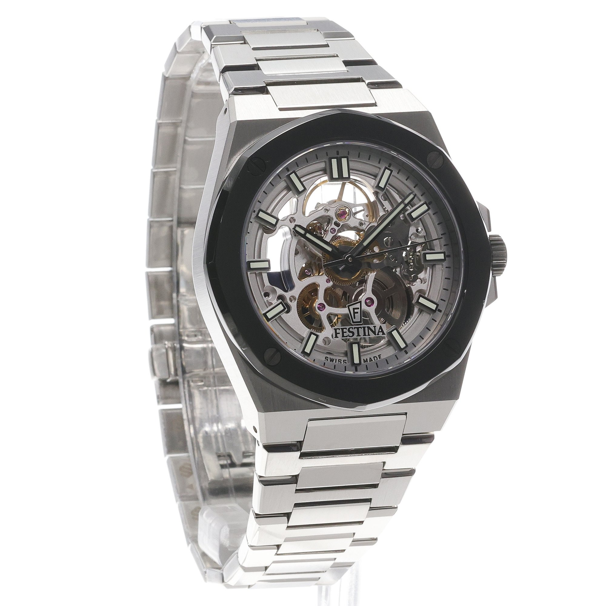 Festina F22008-1 zegarek srebrny elegancki Automatic bransoleta - miniatura 3