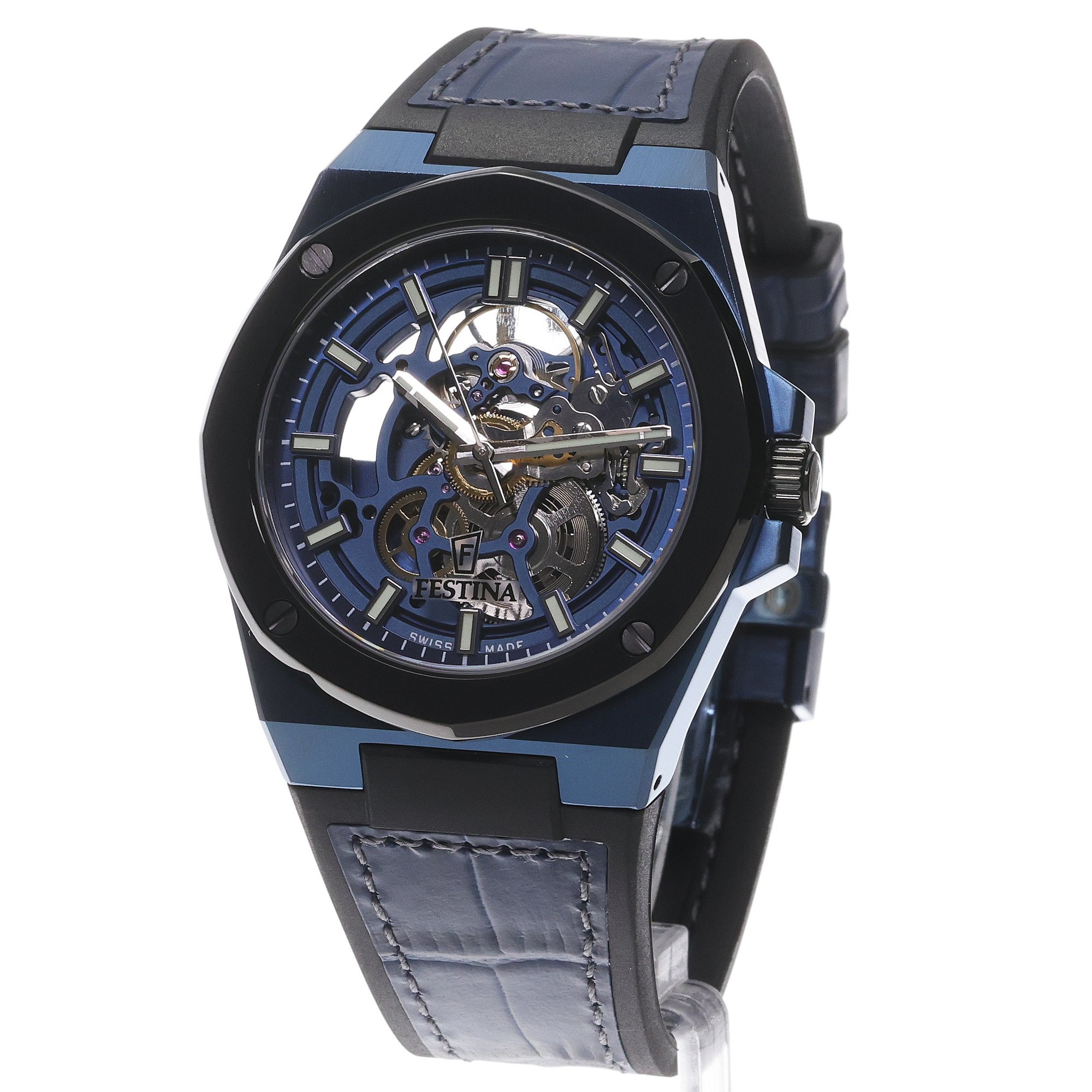 Festina F22011-1 zegarek czarny klasyczny Swiss Made pasek - miniatura 2