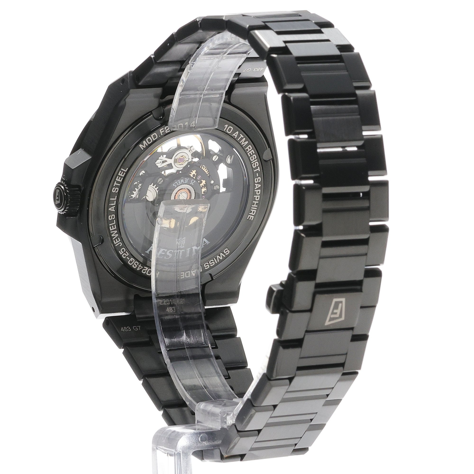 Festina F22014-1 zegarek czarny elegancki Automatic bransoleta - miniatura 4