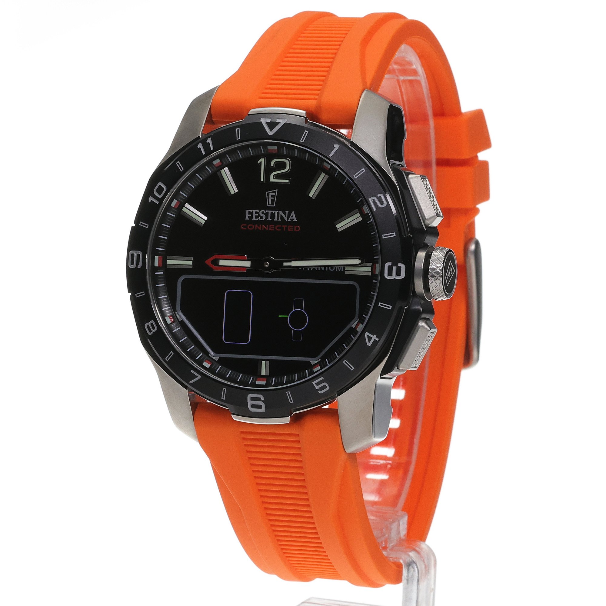 Festina F23000-D Connected Connected Titanium smartwatch męski sportowy szafirowe