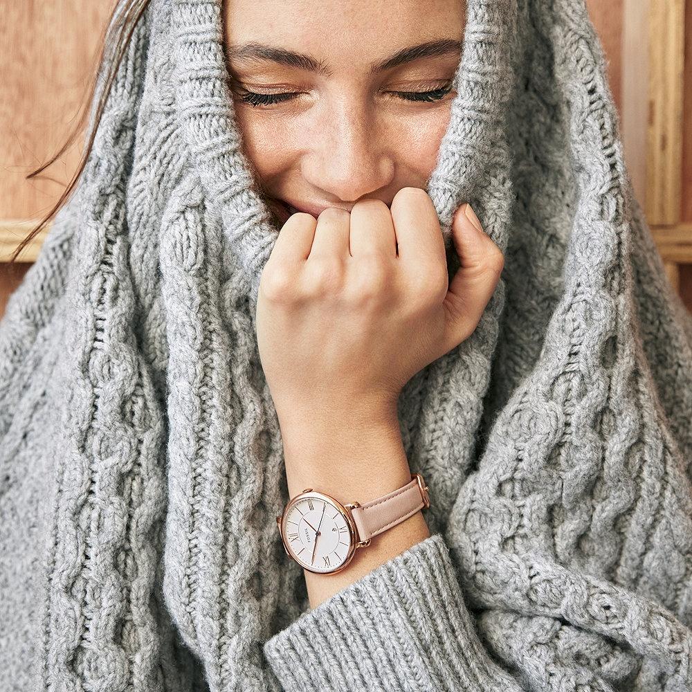 Fossil ES3988 zegarek różowe złoto klasyczny Jacqueline pasek - miniatura 4