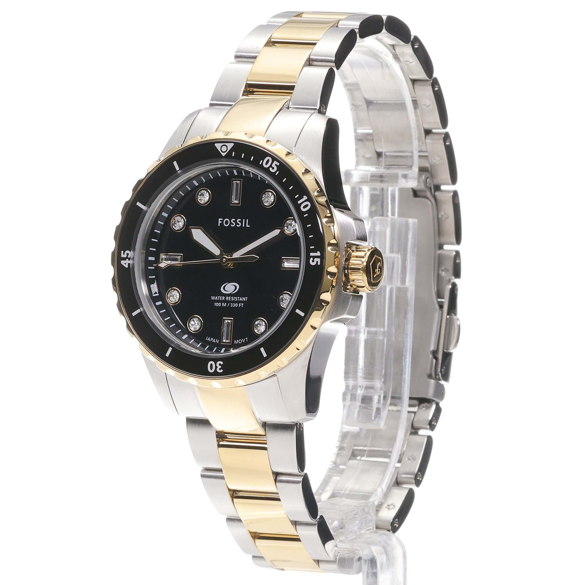 Fossil ES5349 Damskie BLUE DIVE Bicolor Stainless Steel 36mm zegarek damski klasyczny mineralne utwardzane
