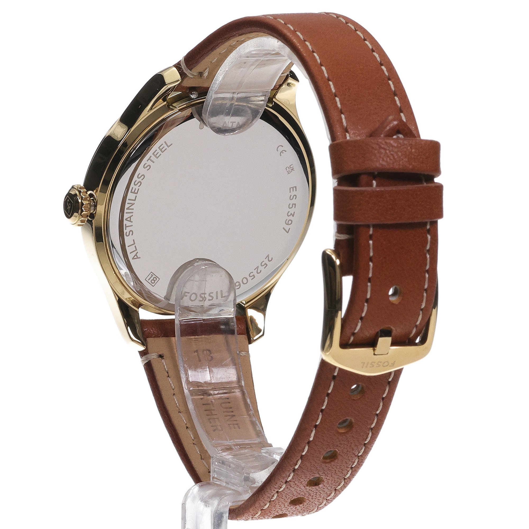 Fossil ES5397 zegarek złoty klasyczny Damskie pasek