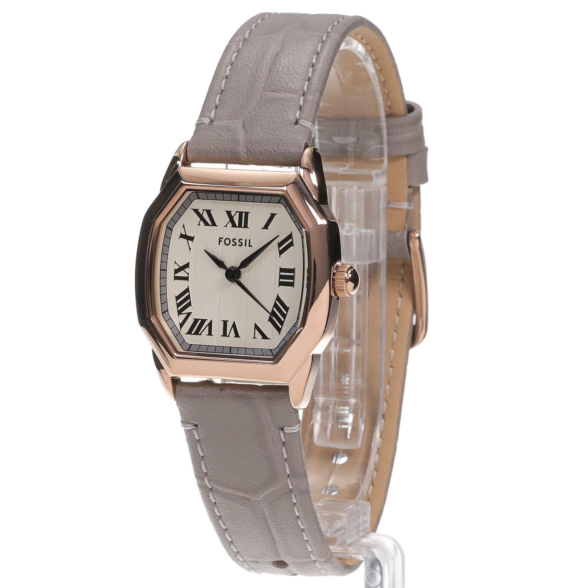 Fossil ES5435 zegarek różowe złoto klasyczny Fossil pasek