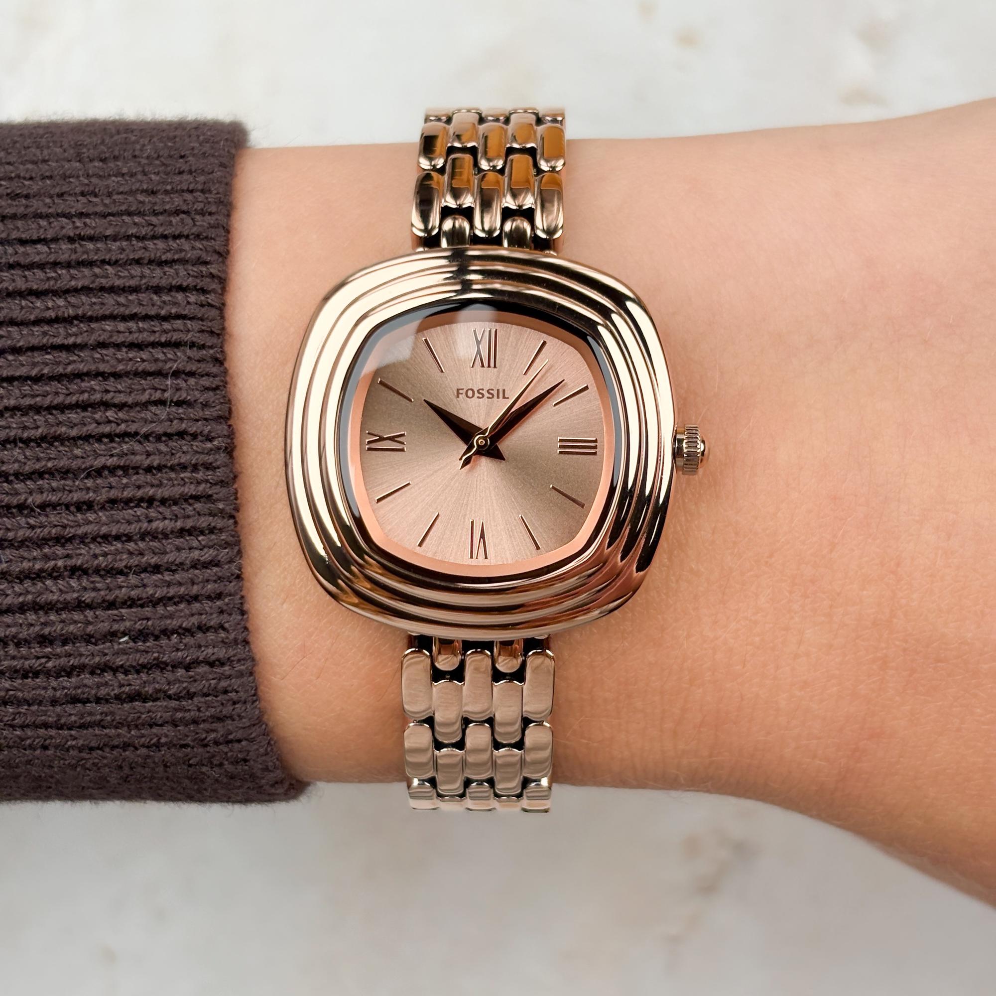 Fossil ES5507 zegarek różowe złoto klasyczny Damskie bransoleta