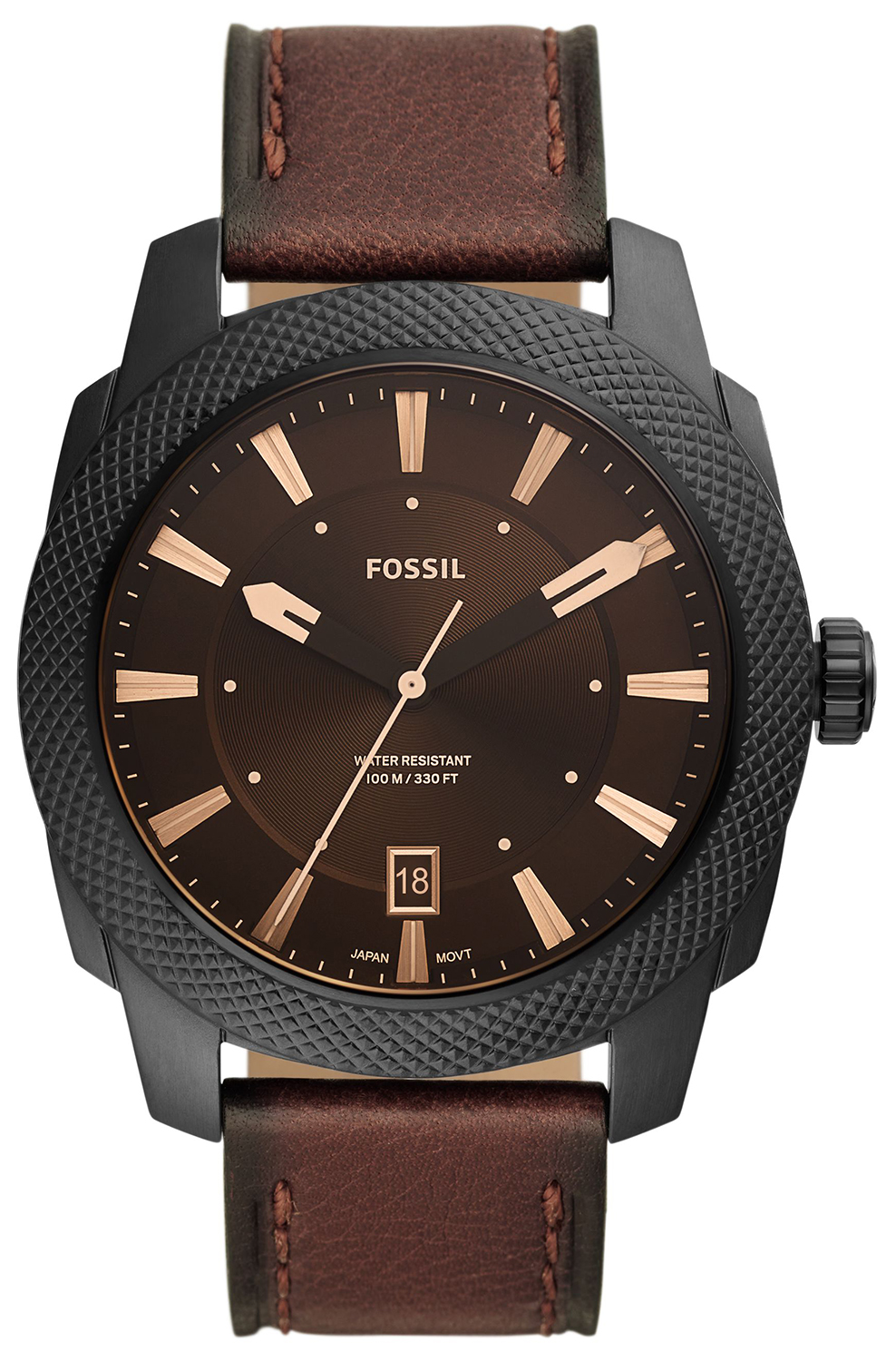MACHINE Brown LiteHide™ Leather Strap 49mm Fossil FS5972 