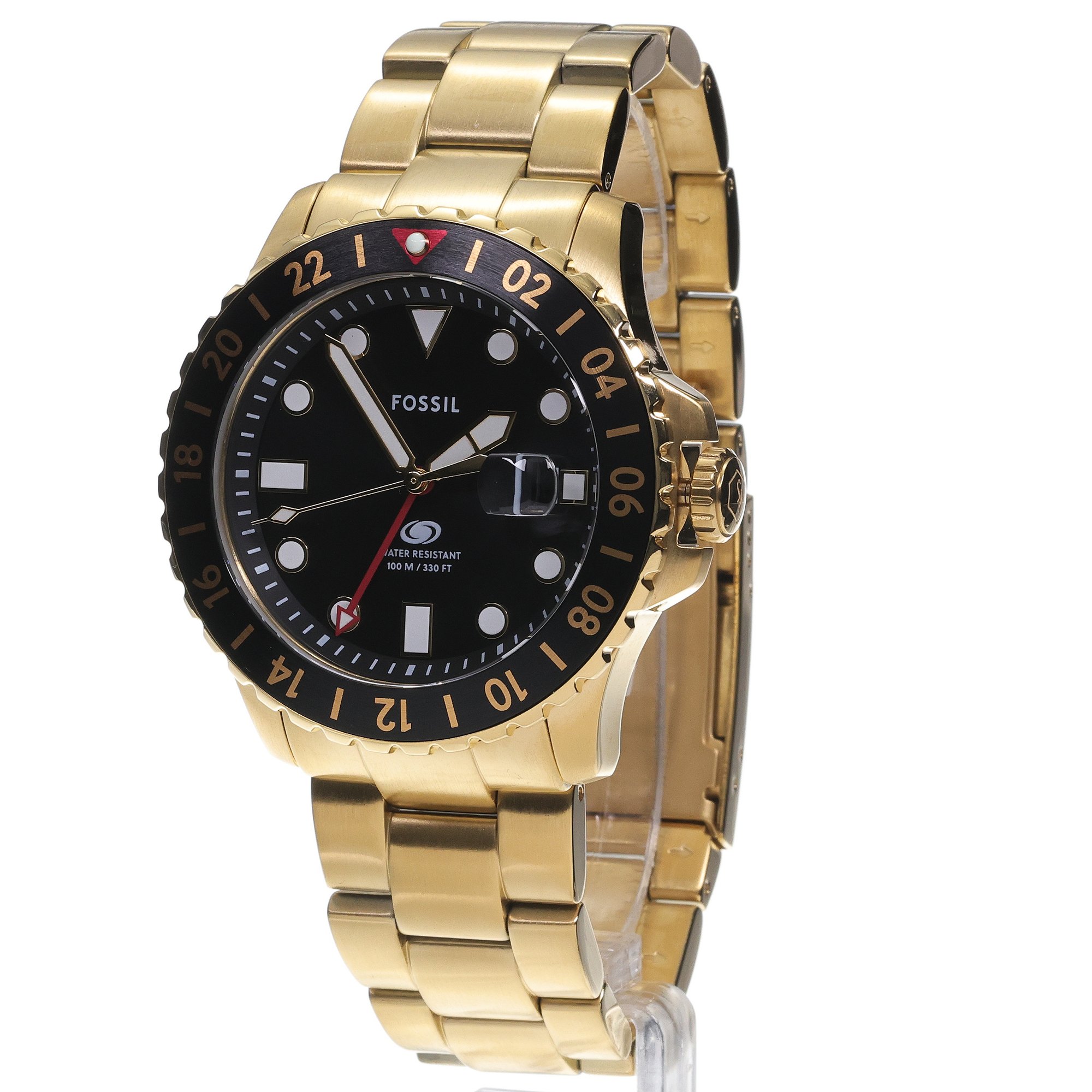 Fossil FS5990 Męskie BLUE GMT Gold Stainless Steel 46mm zegarek męski klasyczny mineralne - miniatura 2