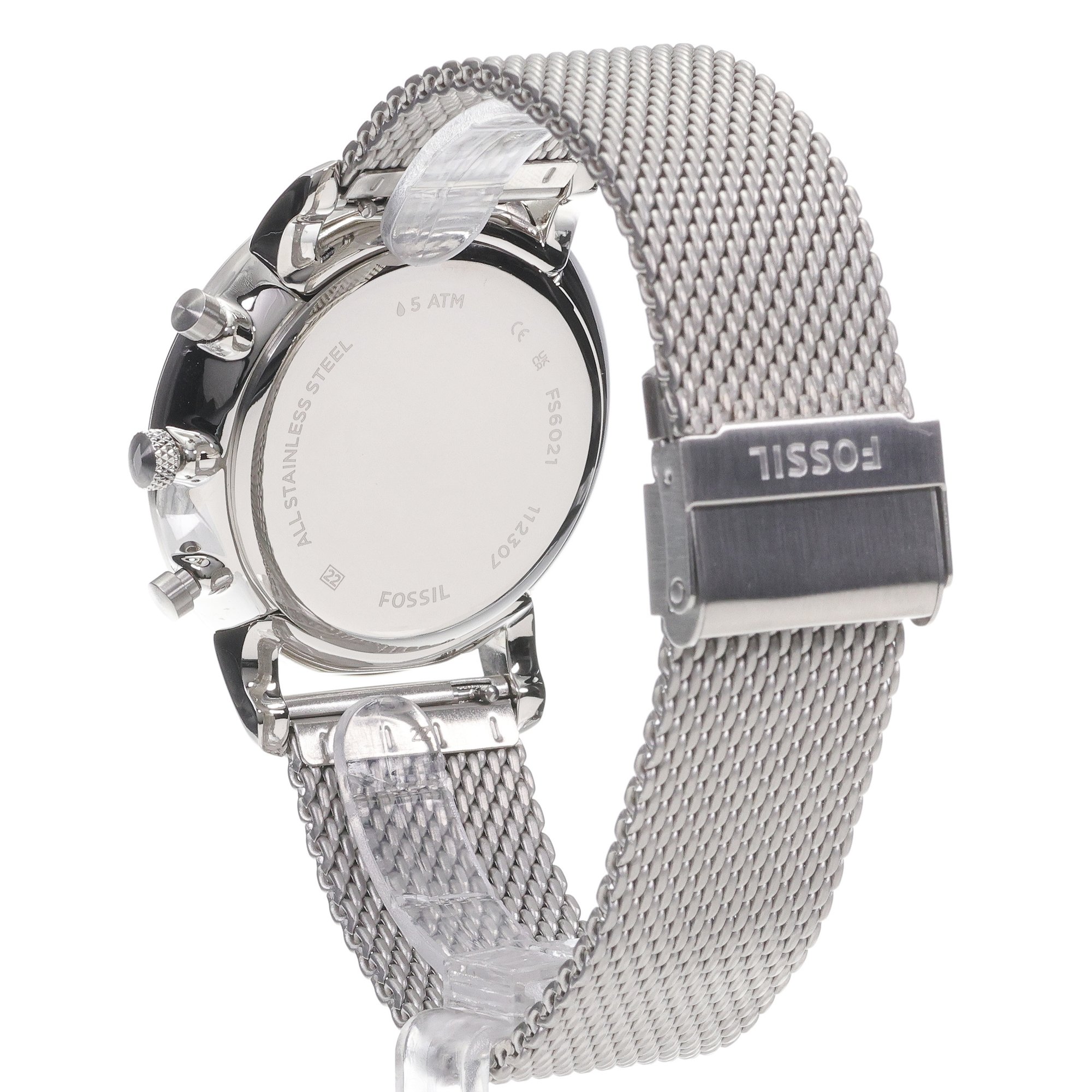 Fossil FS6021SET Neutra Chronograph Stainless Steel Mesh Bracelet SET 44mm Neutra sportowy zegarek srebrny - miniatura 4