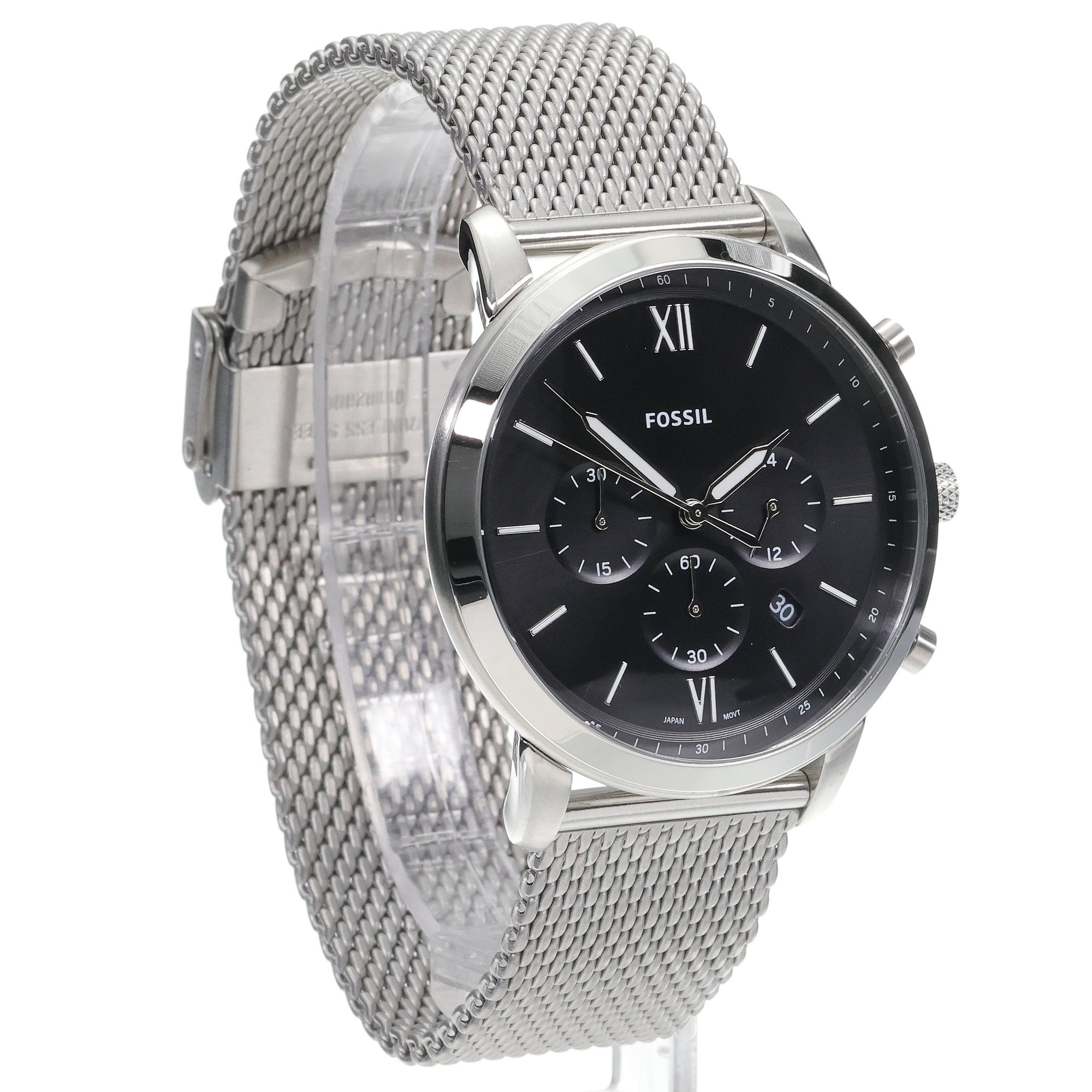 Fossil FS6021SET Neutra Neutra Chronograph Stainless Steel Mesh Bracelet SET 44mm zegarek męski sportowy mineralne - miniatura 3
