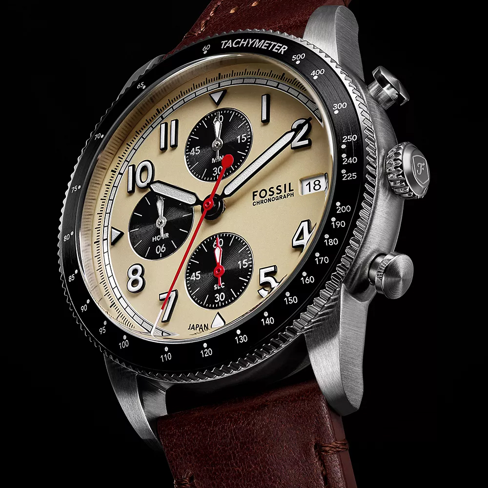 Fossil FS6042 zegarek srebrny sportowy Męskie pasek