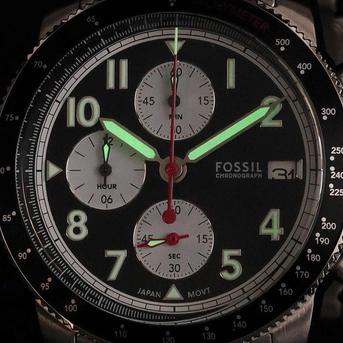 Fossil FS6045 SPORT TOURER Chronograph Stainless Steel 42mm Męskie sportowy zegarek srebrny