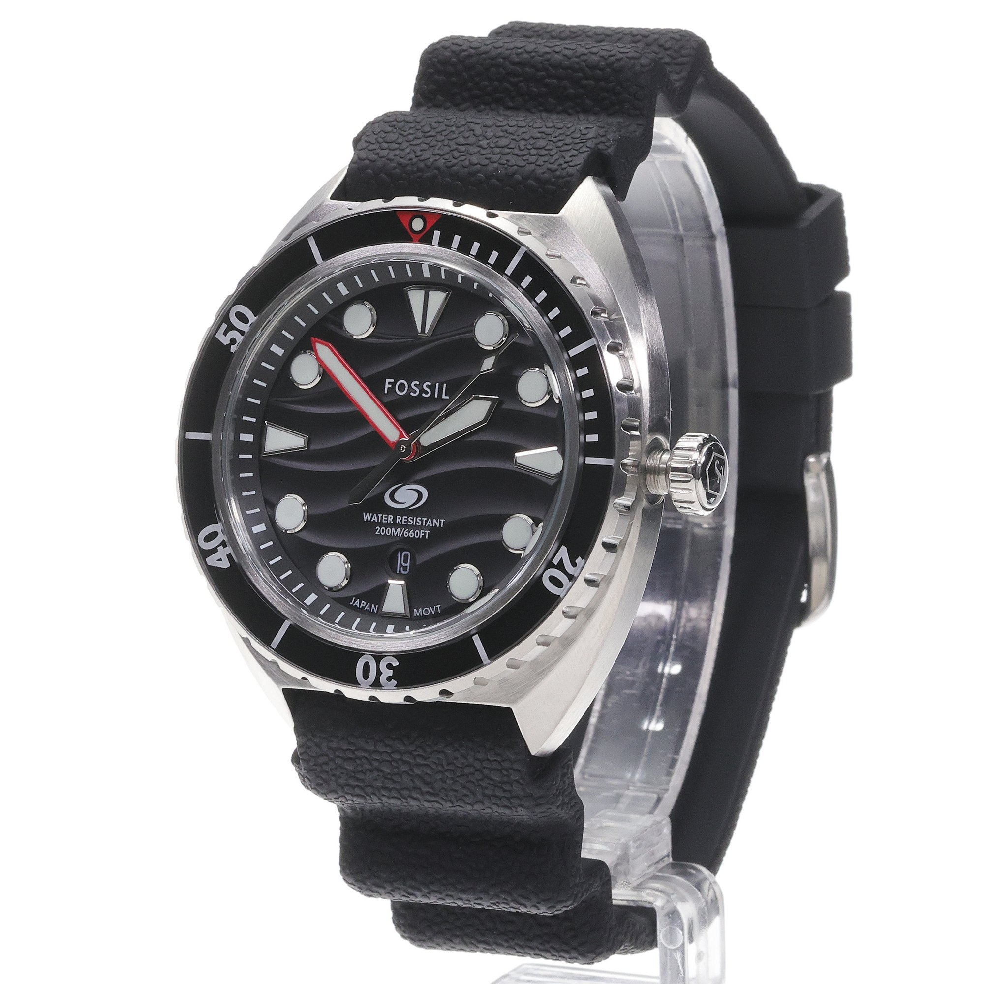 Fossil FS6062 Męskie BREAKER Black Silicone Strap 42mm zegarek męski fashion-modowy mineralne