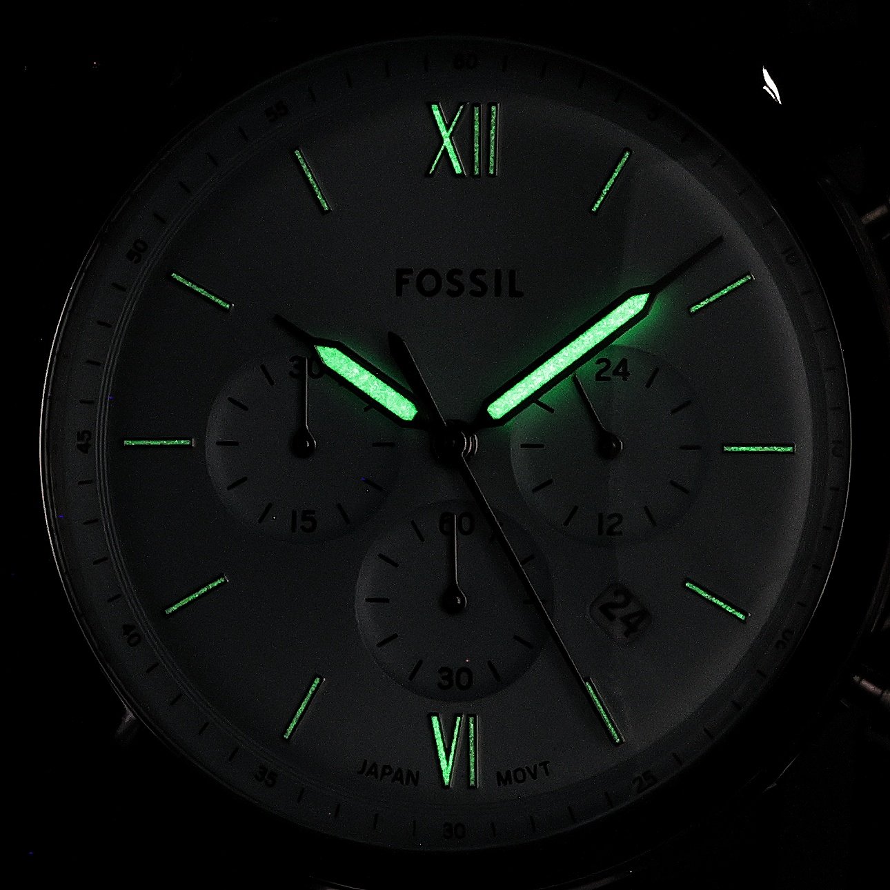 Fossil FS6109 Neutra Chronograph Brown Leather Strap 44mm Neutra klasyczny zegarek srebrny - miniatura 5