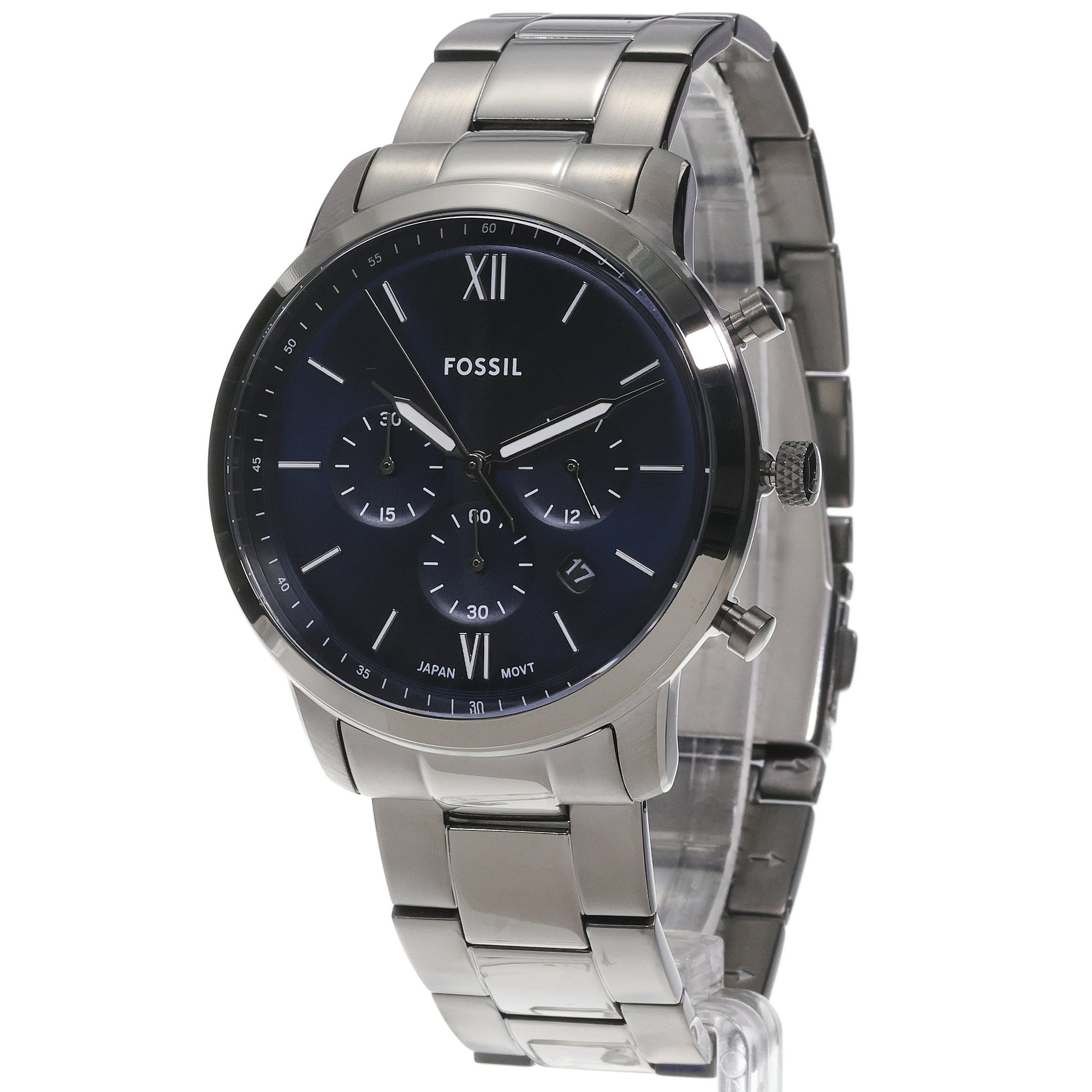 Fossil FS6111 Neutra Neutra Chronograph Grey Stainless Steel 44mm zegarek męski klasyczny mineralne