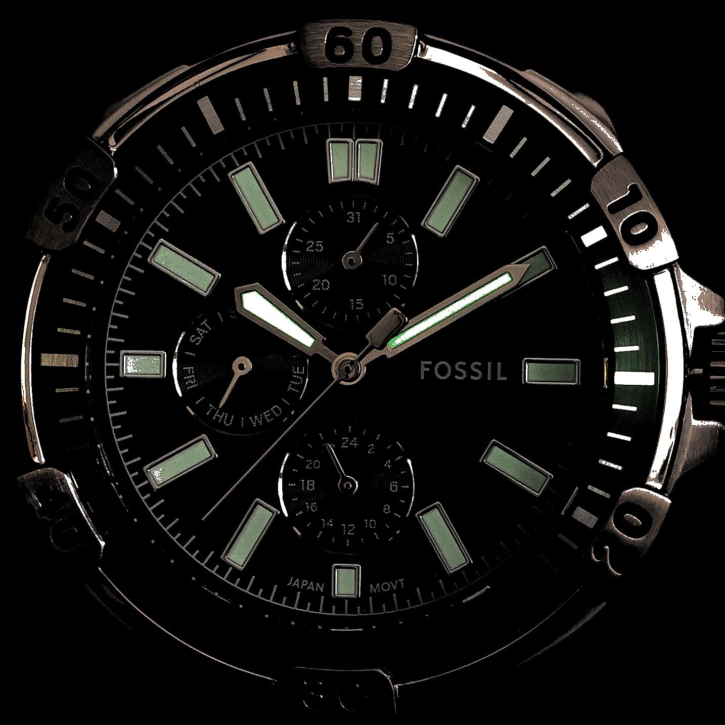 Fossil FS6147 zegarek srebrny luksusowy Fossil pasek