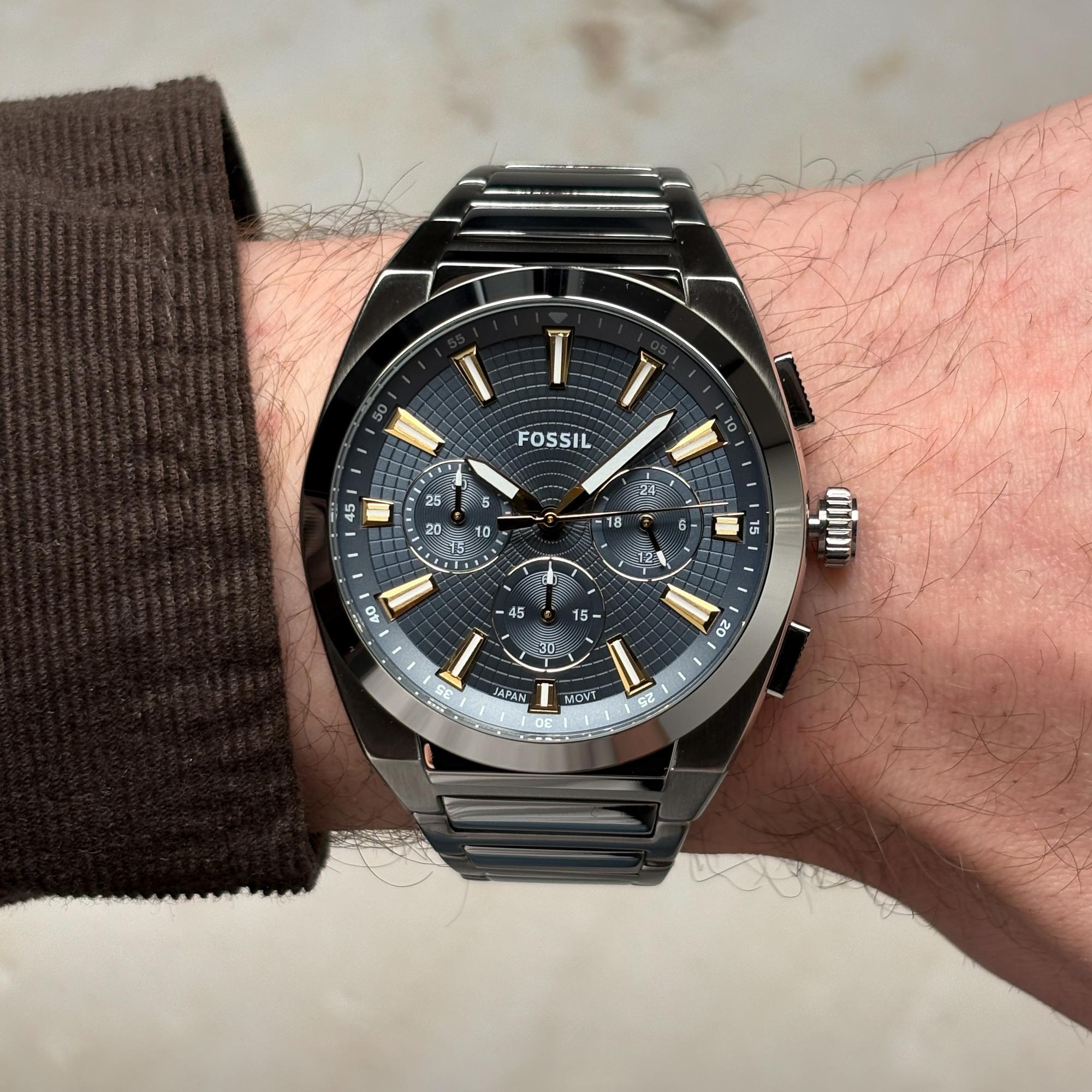 Fossil FS6154 zegarek męski Everett srebrny