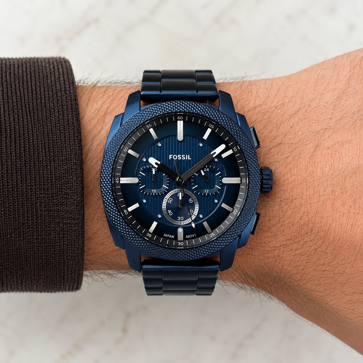 Fossil FS6167 Machine Chronograph Navy Męskie sportowy zegarek niebieski