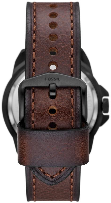 Fossil ME3219 BRONSON AUTOMATIC Brown LiteHide Leather Strap 44mm Bronson klasyczny zegarek czarny