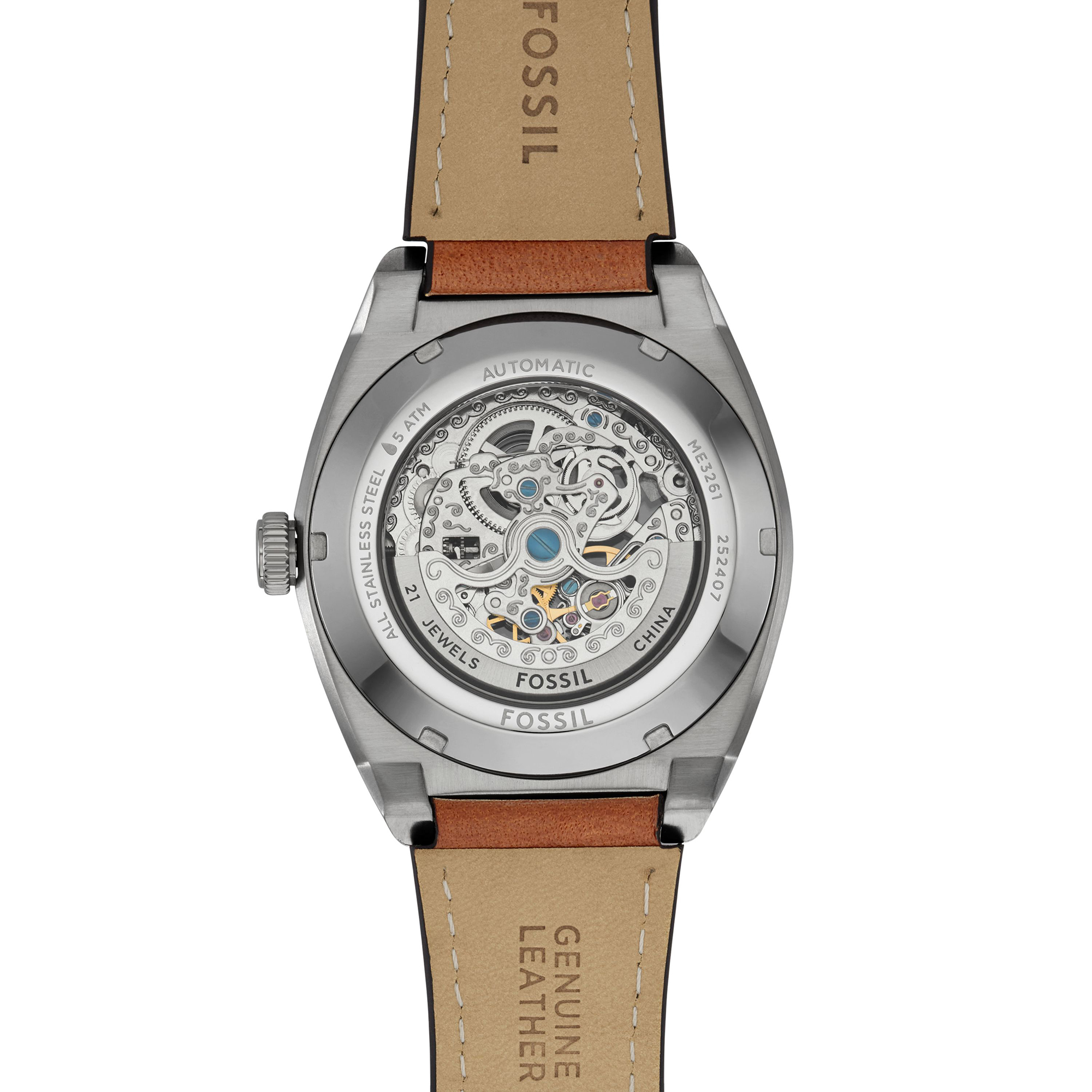 Fossil ME3261 zegarek srebrny klasyczny Męskie pasek